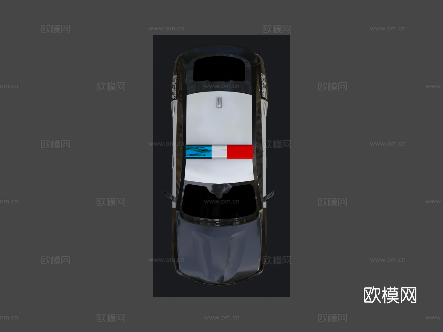 低多边形通用SUV警车su模型