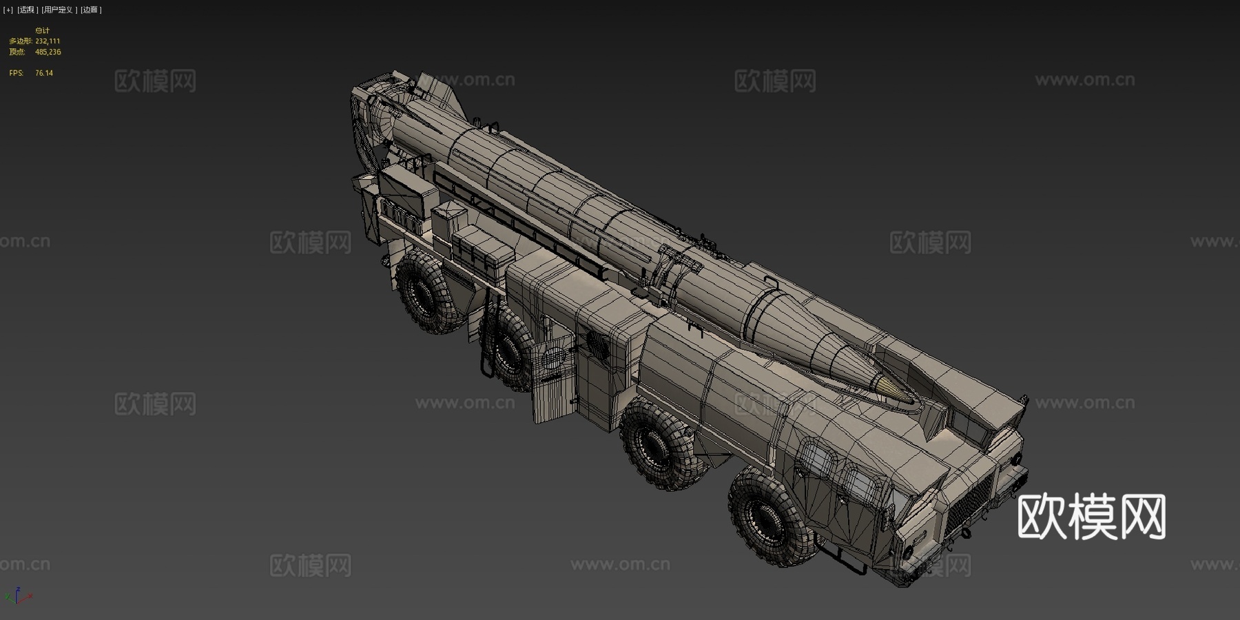 沙漠飞毛腿导弹发射器su模型