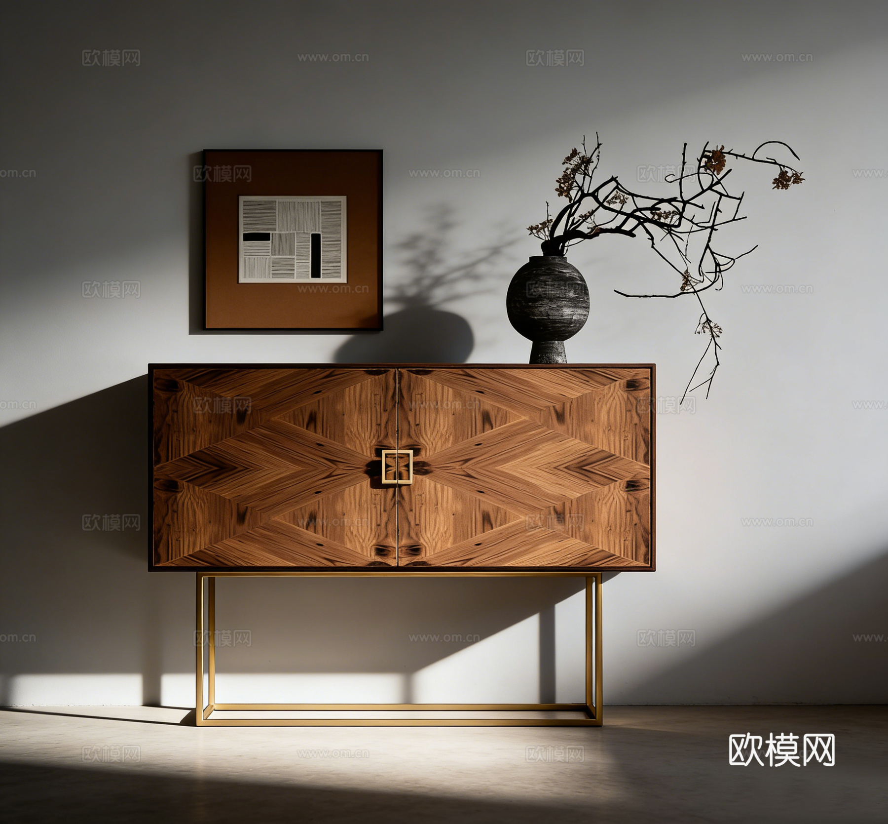 中古风装饰柜su模型