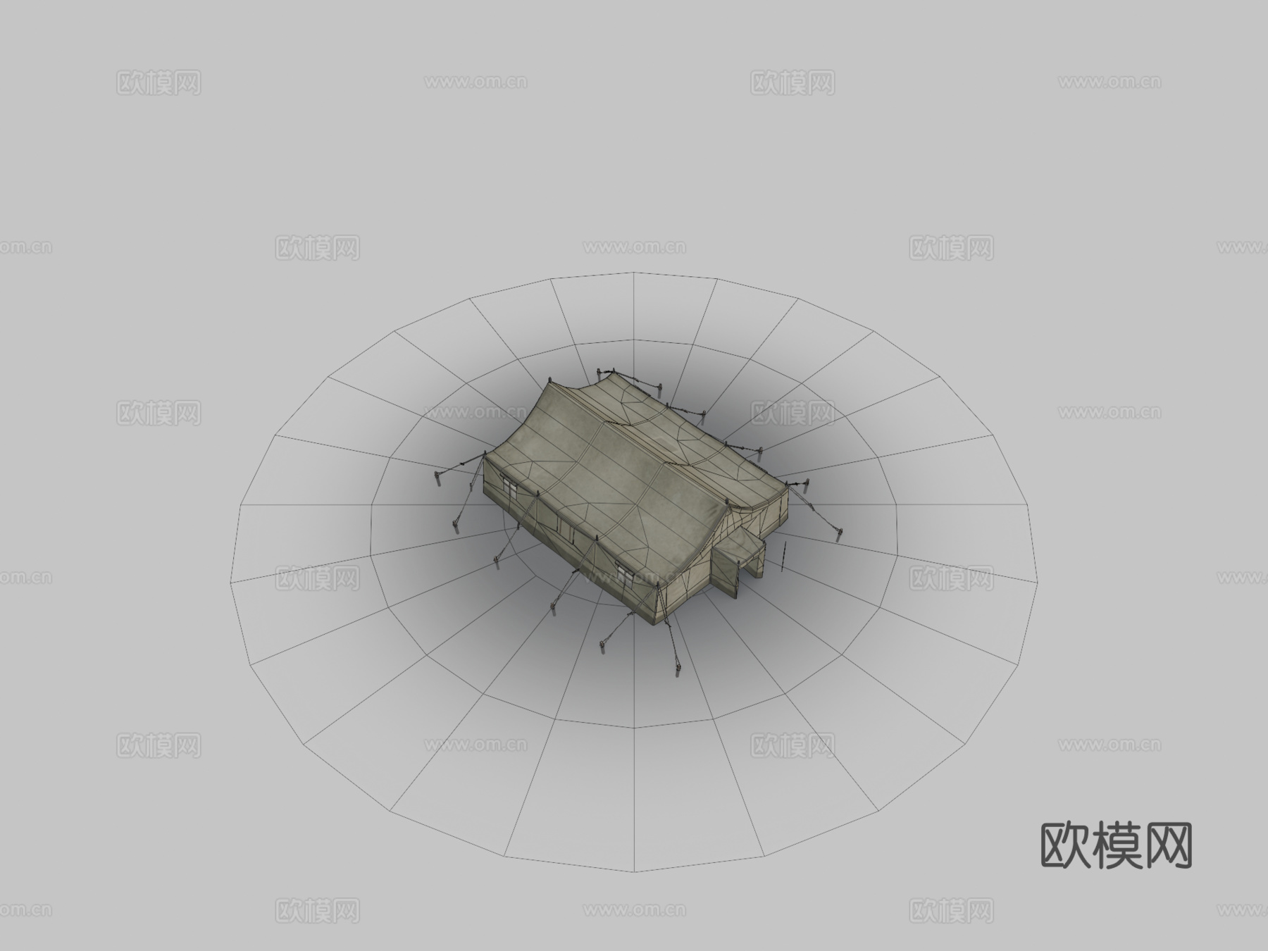 军用帐篷01沙漠su模型