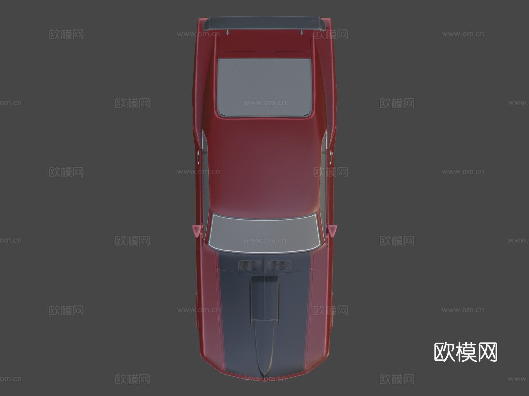 低多边形汽车 - 福特野马 Mach 1 351 1969su模型