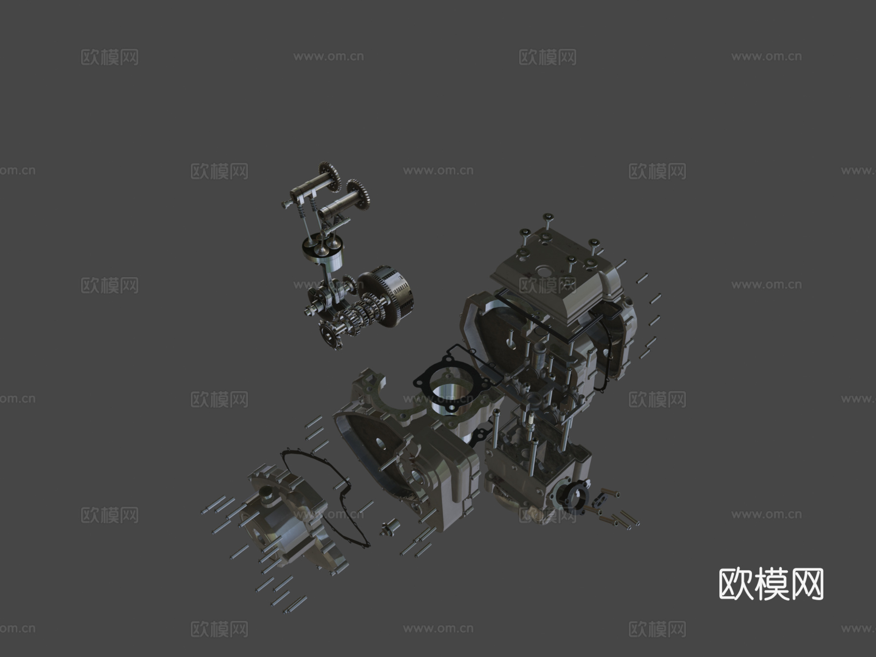 KTM 390 系列摩托车发动机su模型