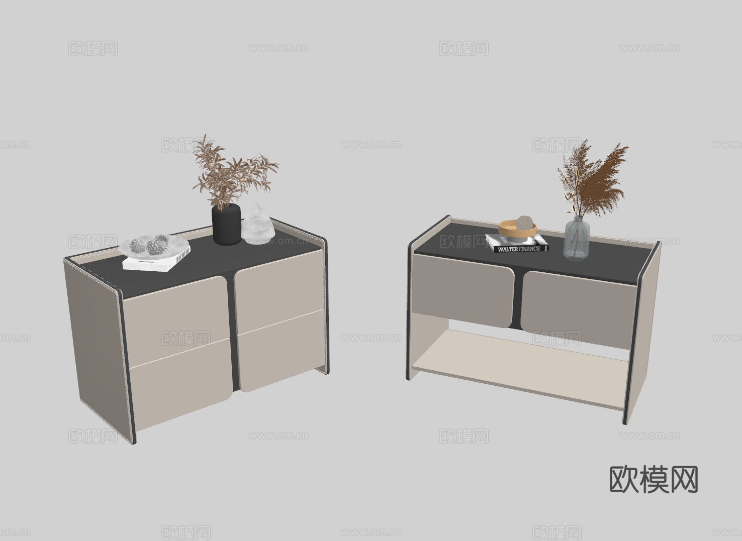 现代床头柜su模型