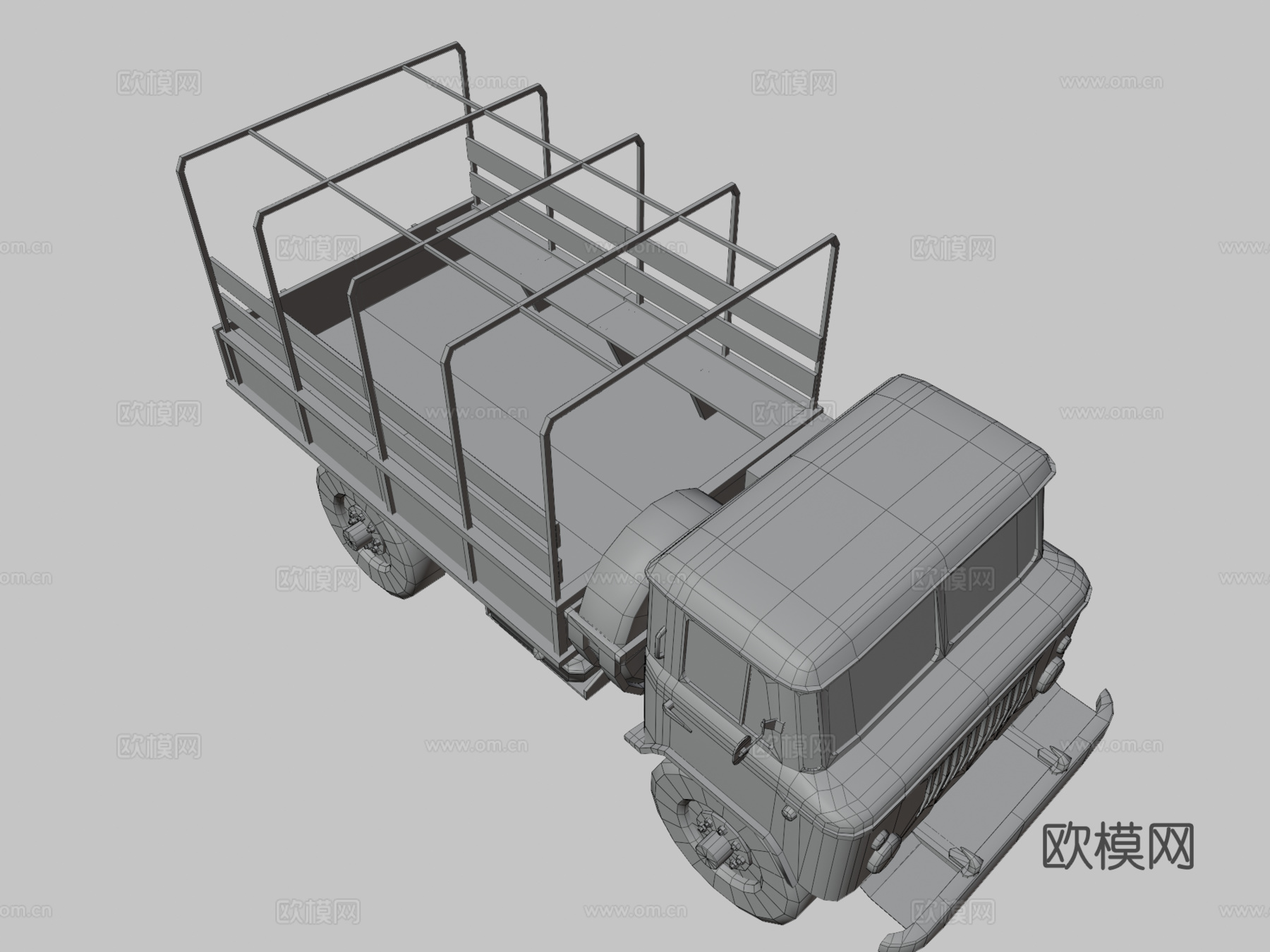 嘎斯66模型卡车su模型