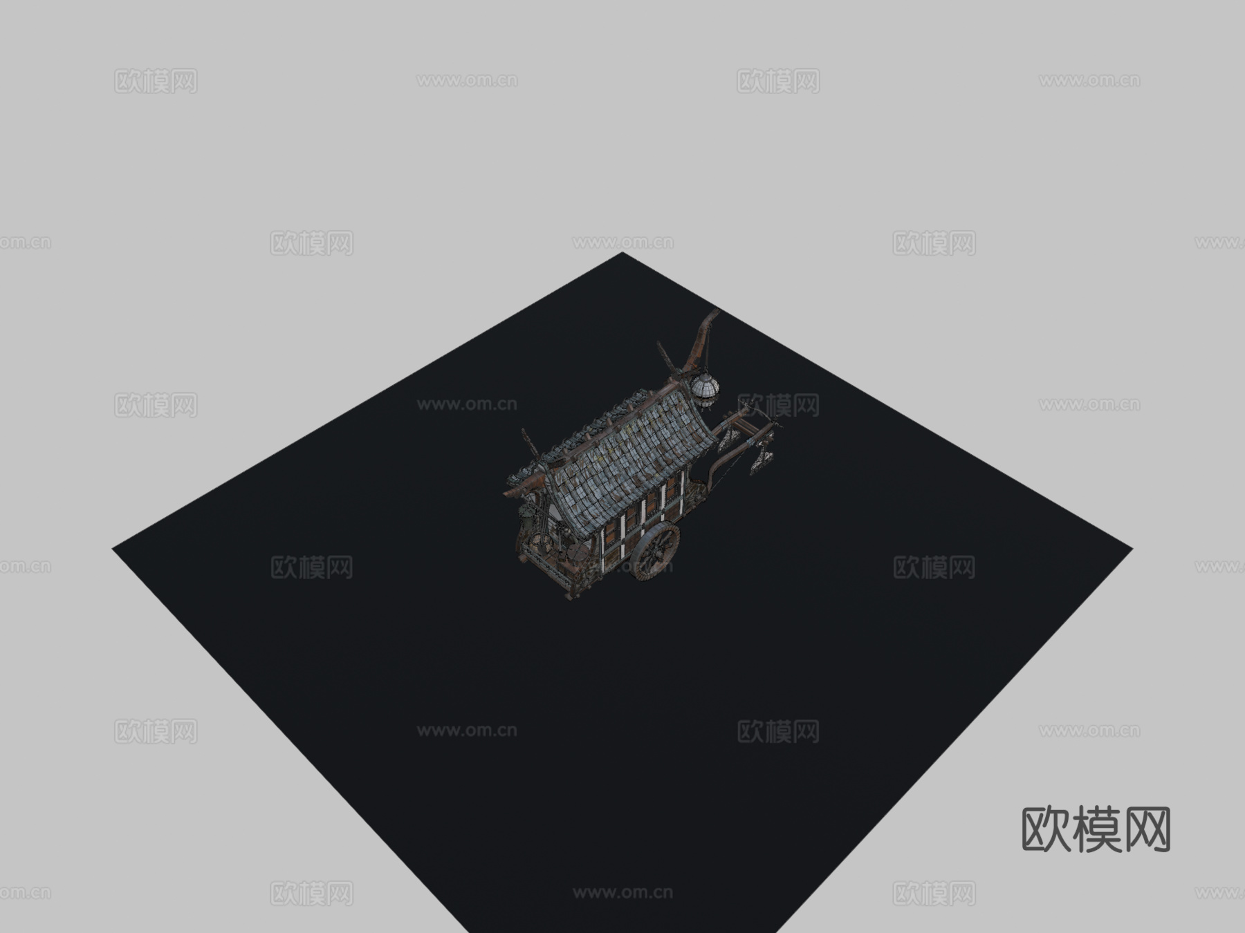 武士推车su模型