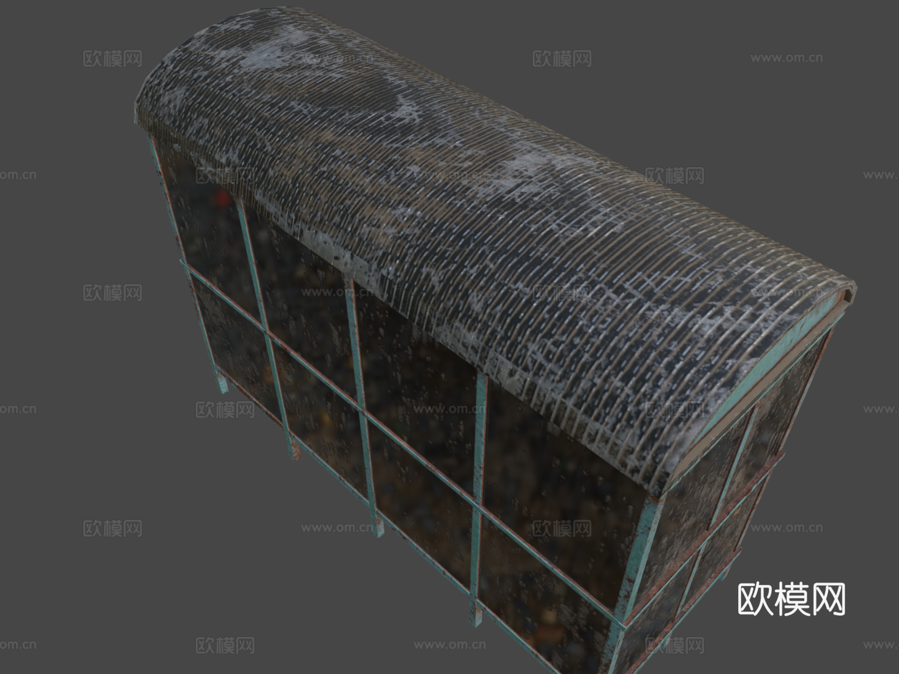 旧苏联公交车站su模型