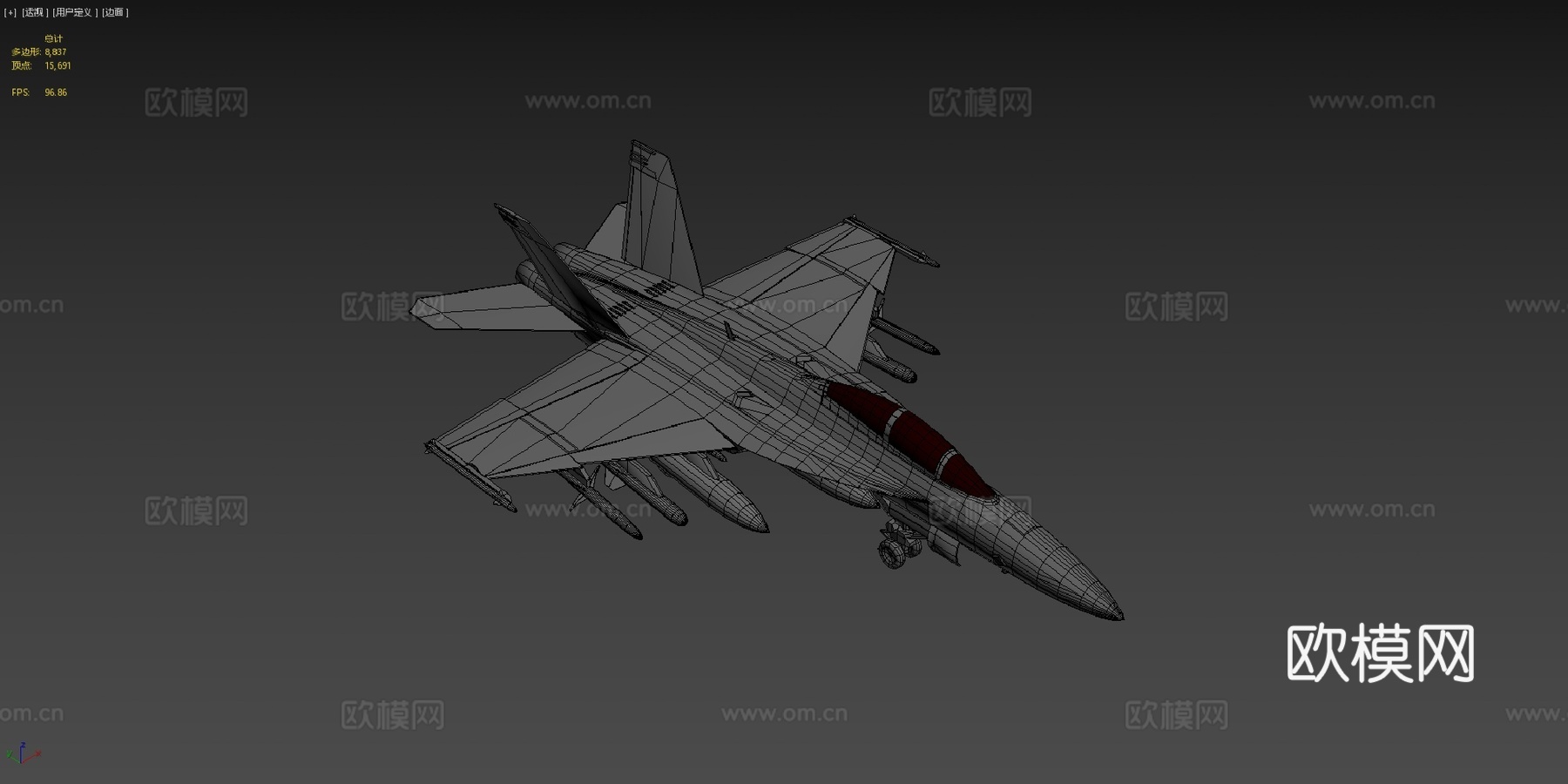 低多边形1-1 F-A-18F超级大黄蜂su模型