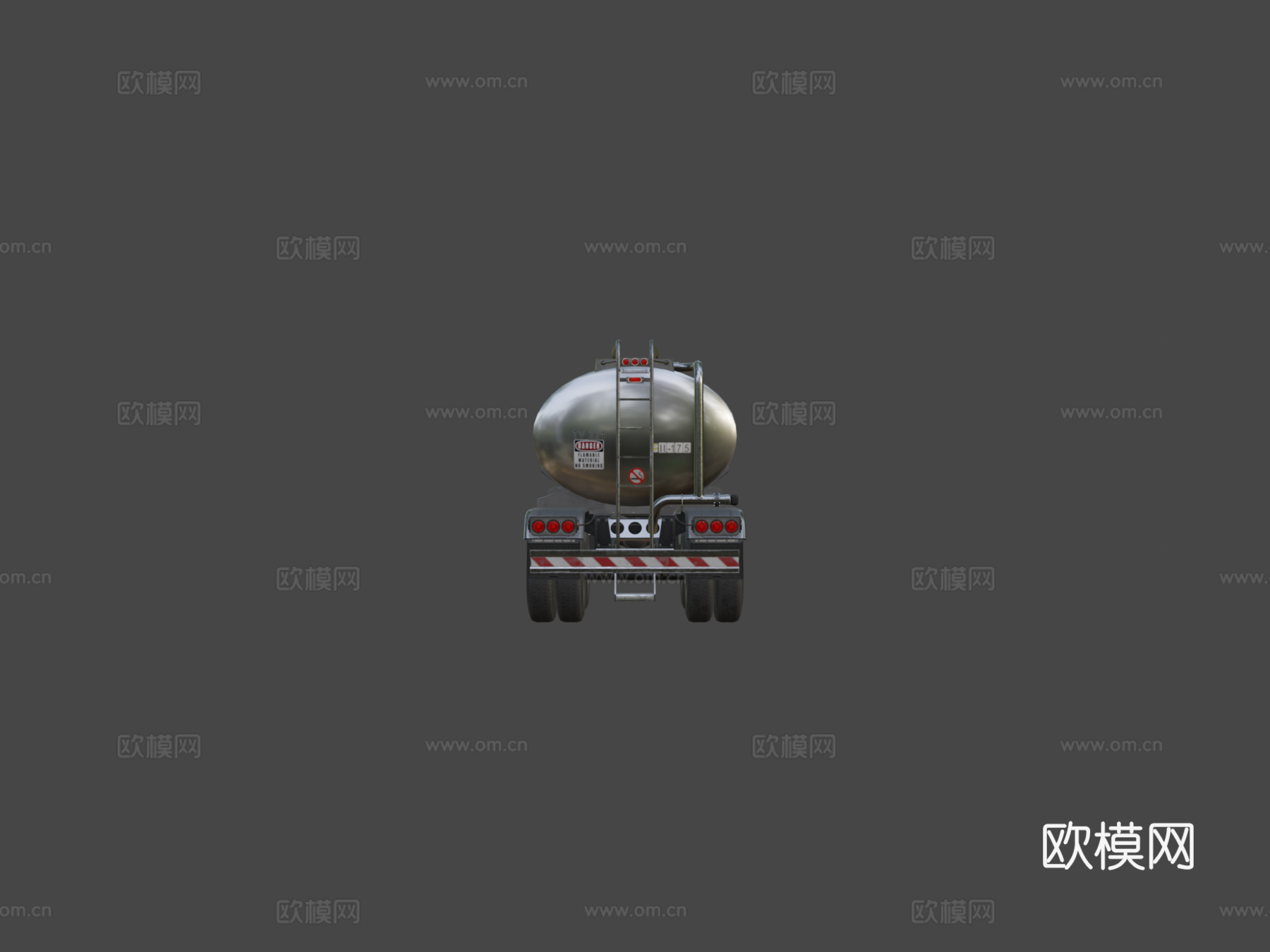 工业平头油罐半挂车su模型