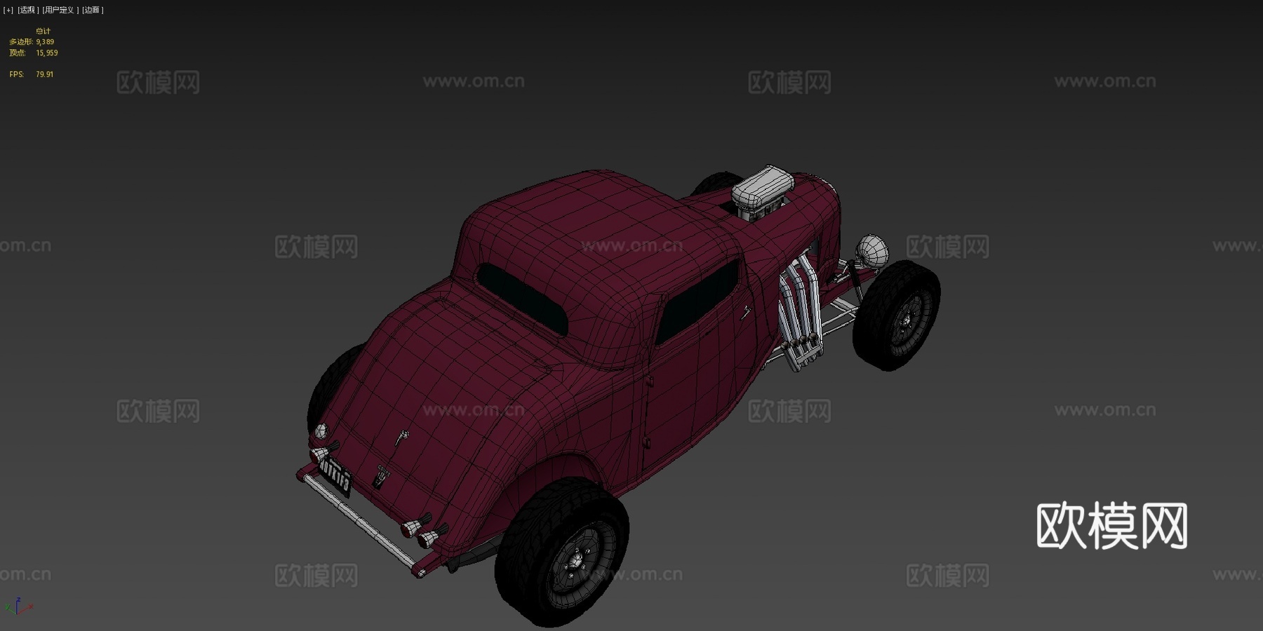 年双门轿跑车热棒#1-低多边形模型su模型
