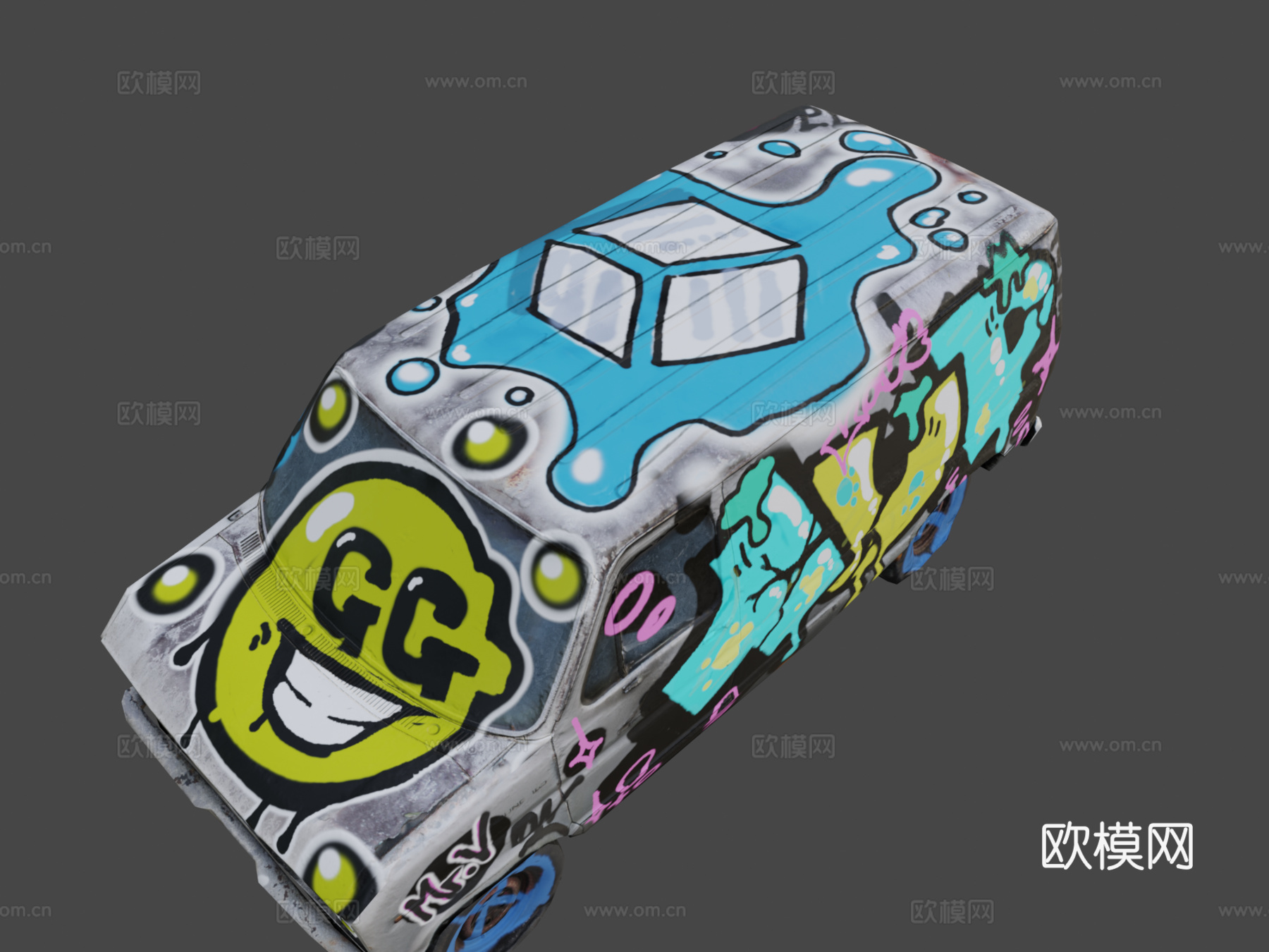 旧货车-涂鸦挑战（Sketchfab）su模型