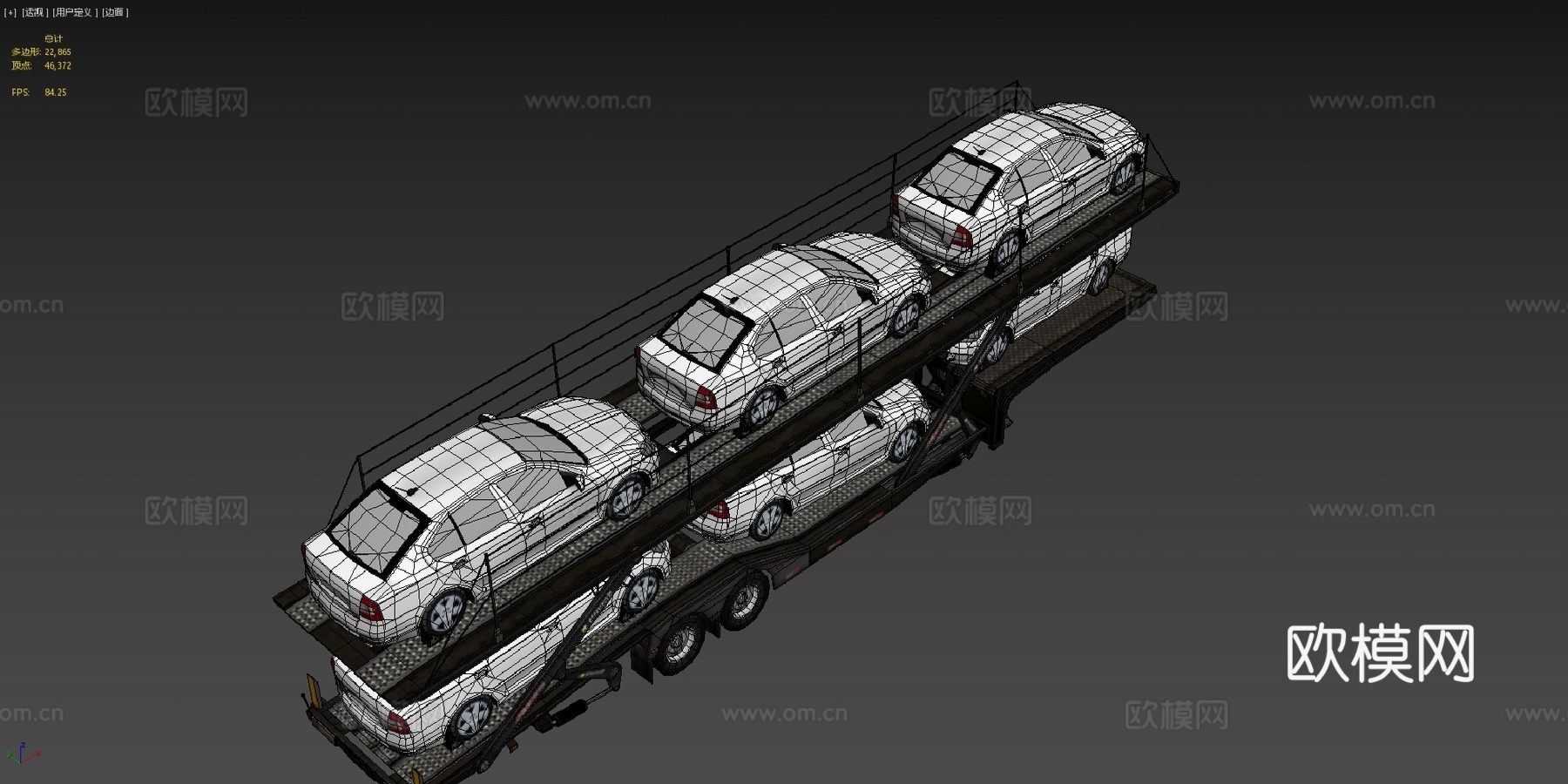 汽车运输拖车su模型