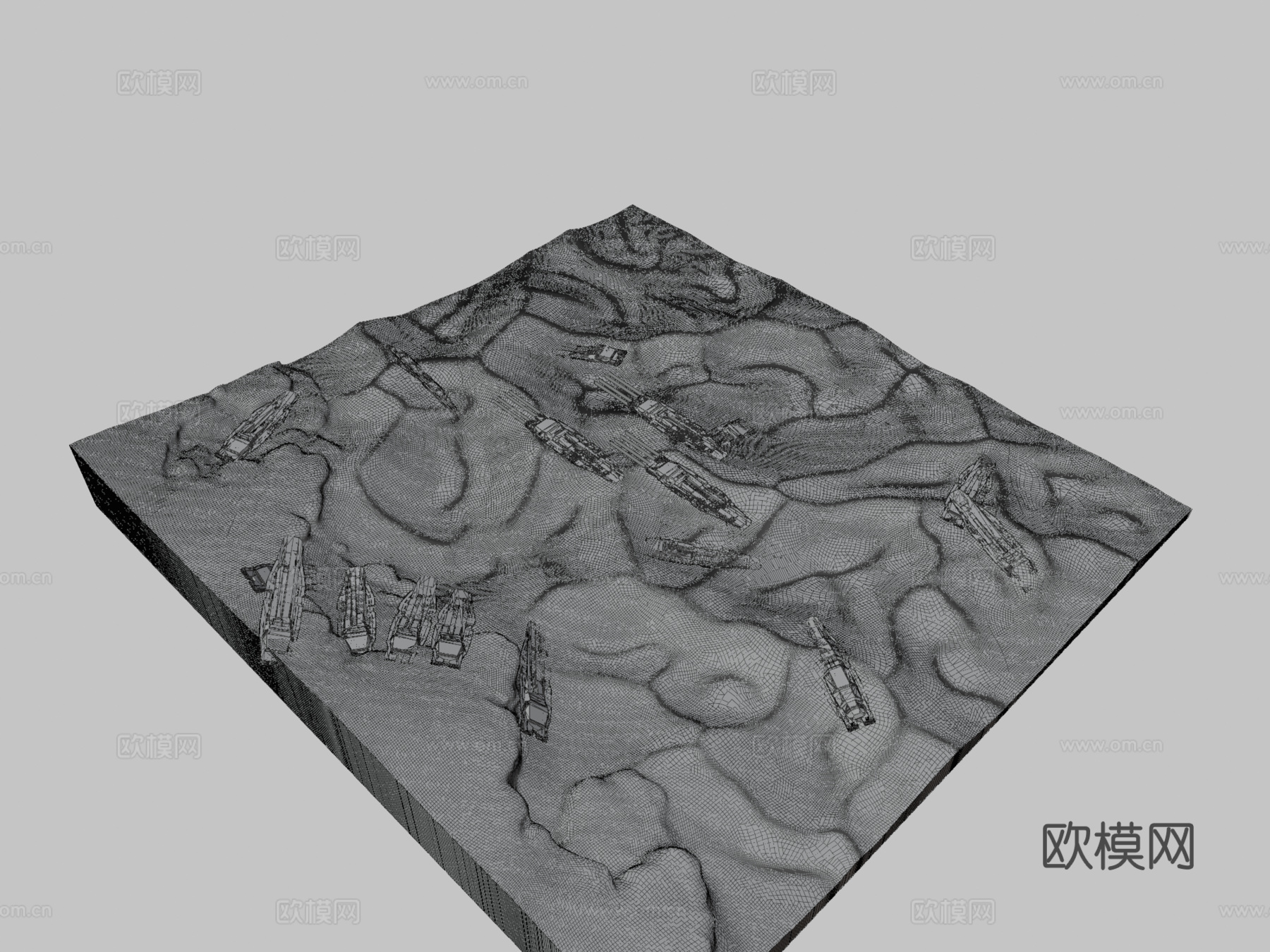 沙漠，飞船墓地su模型