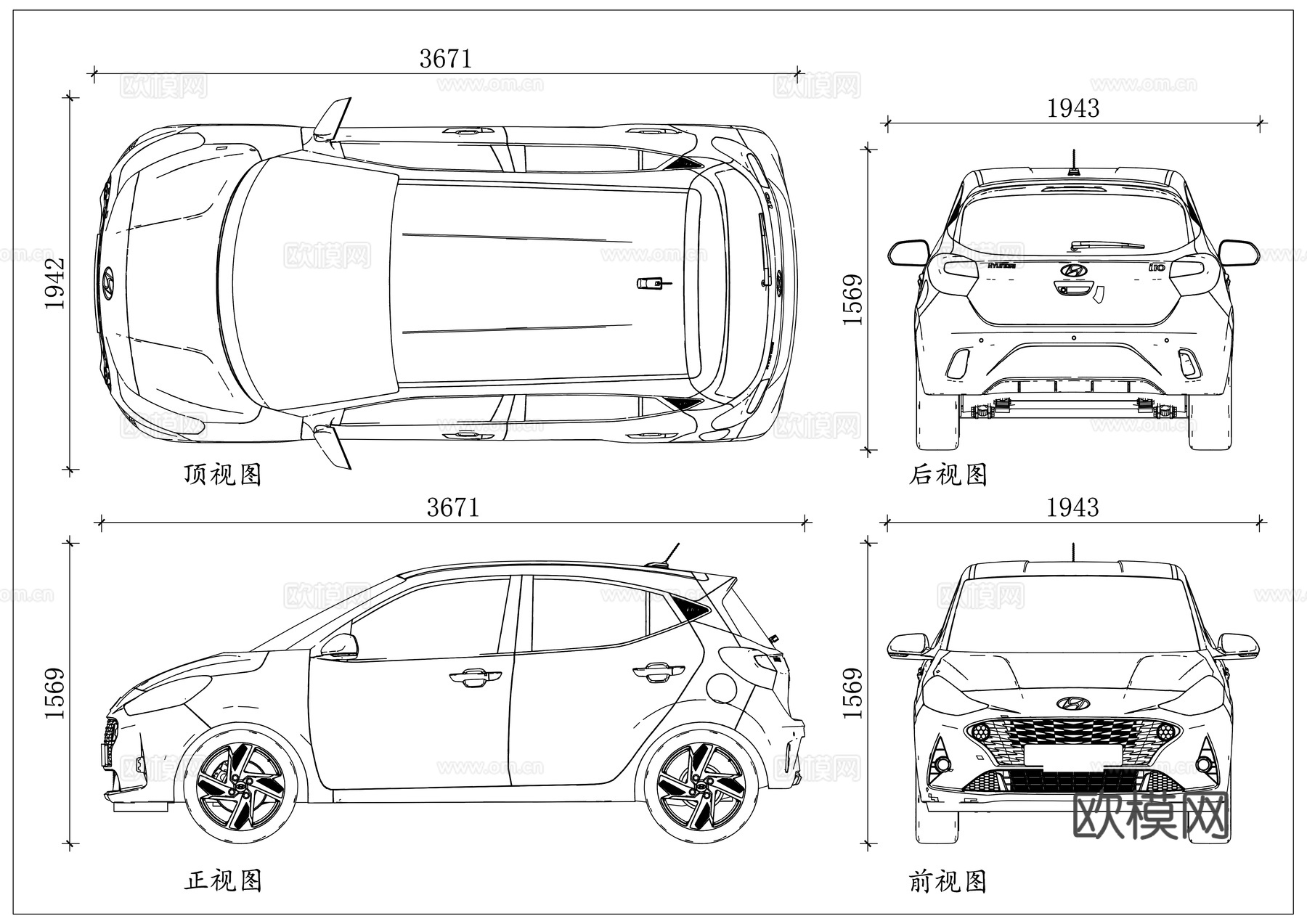 运动多用车 城市越野车 多功能 SUV 都市越野车型cad施工图