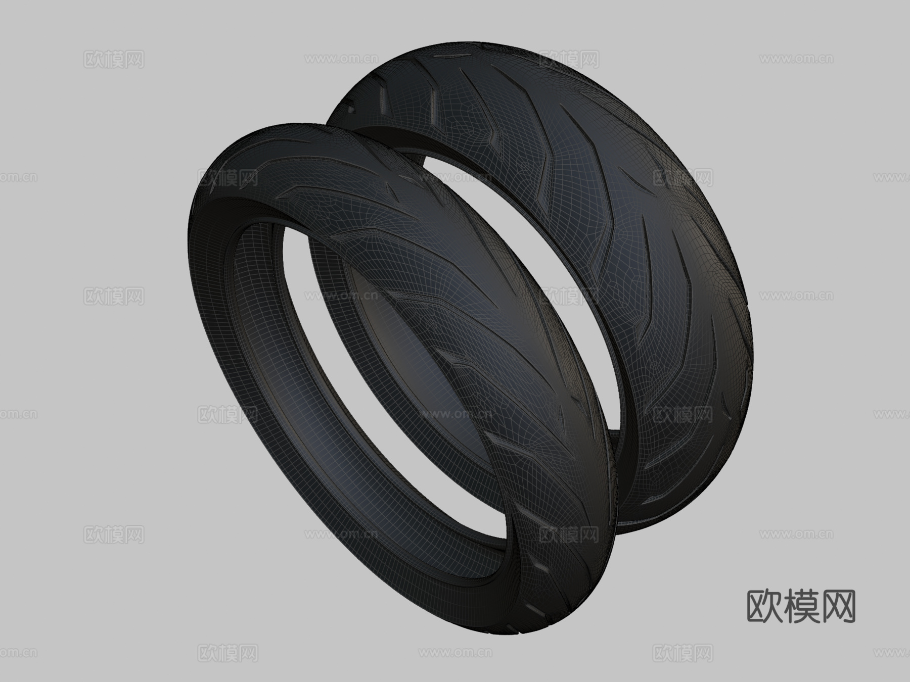 运动摩托车轮胎su模型