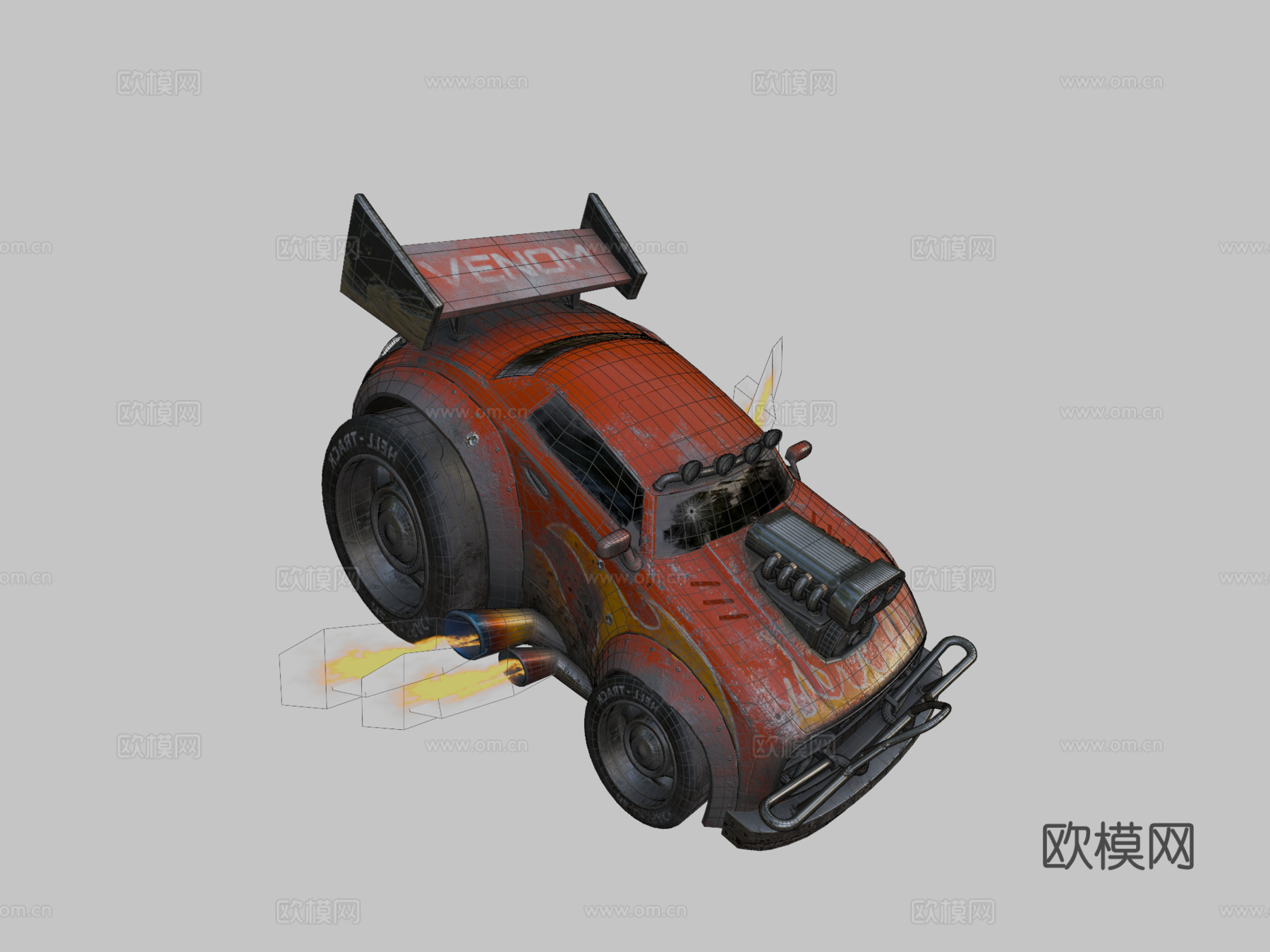 D风格化肌肉车su模型