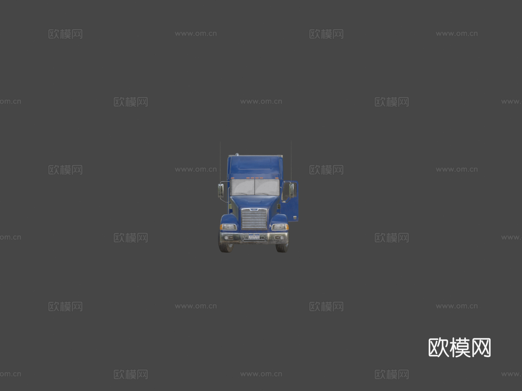 半挂车货车拖车 - 低多边形su模型