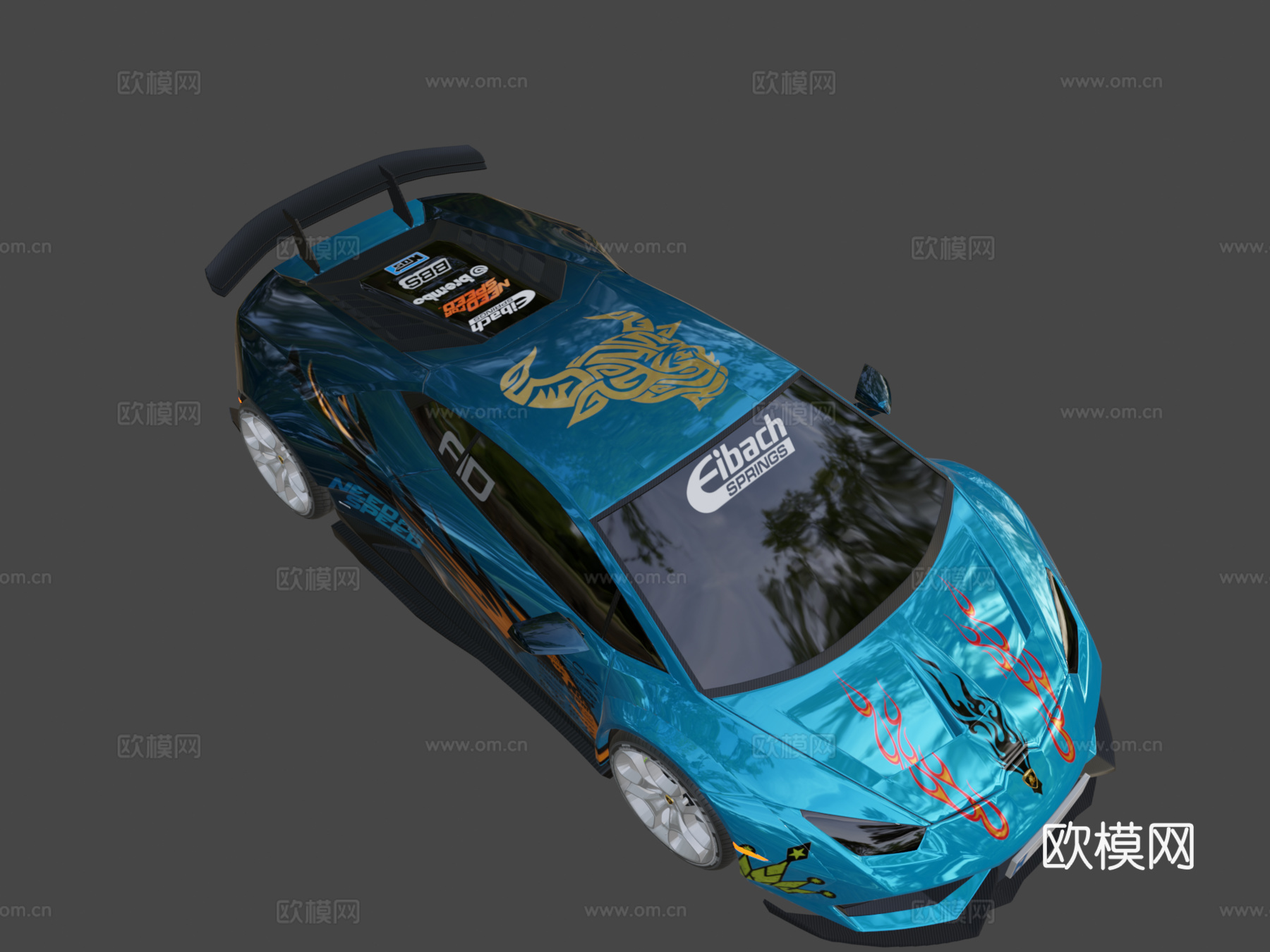 兰博基尼飓风LP 610-4双门轿跑车（宽体）su模型