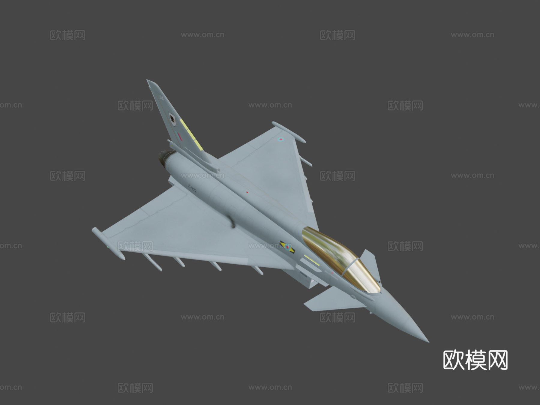 欧洲台风战斗机游戏道具su模型