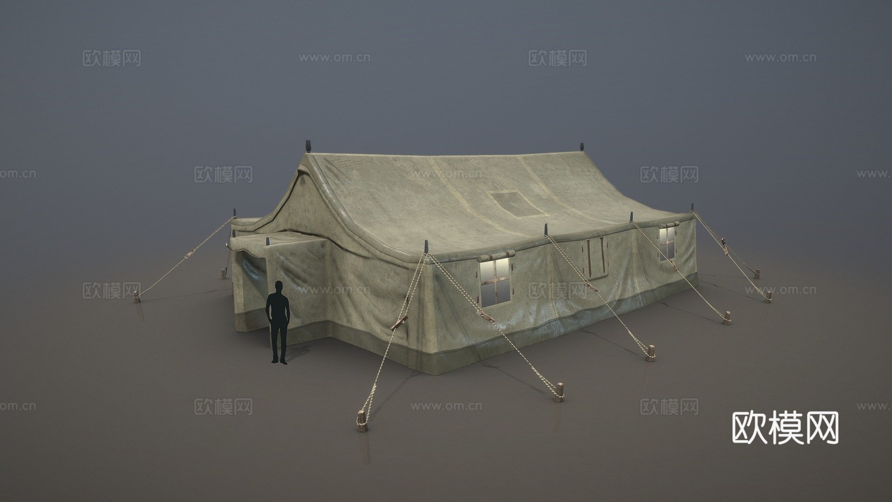 军用帐篷01沙漠su模型