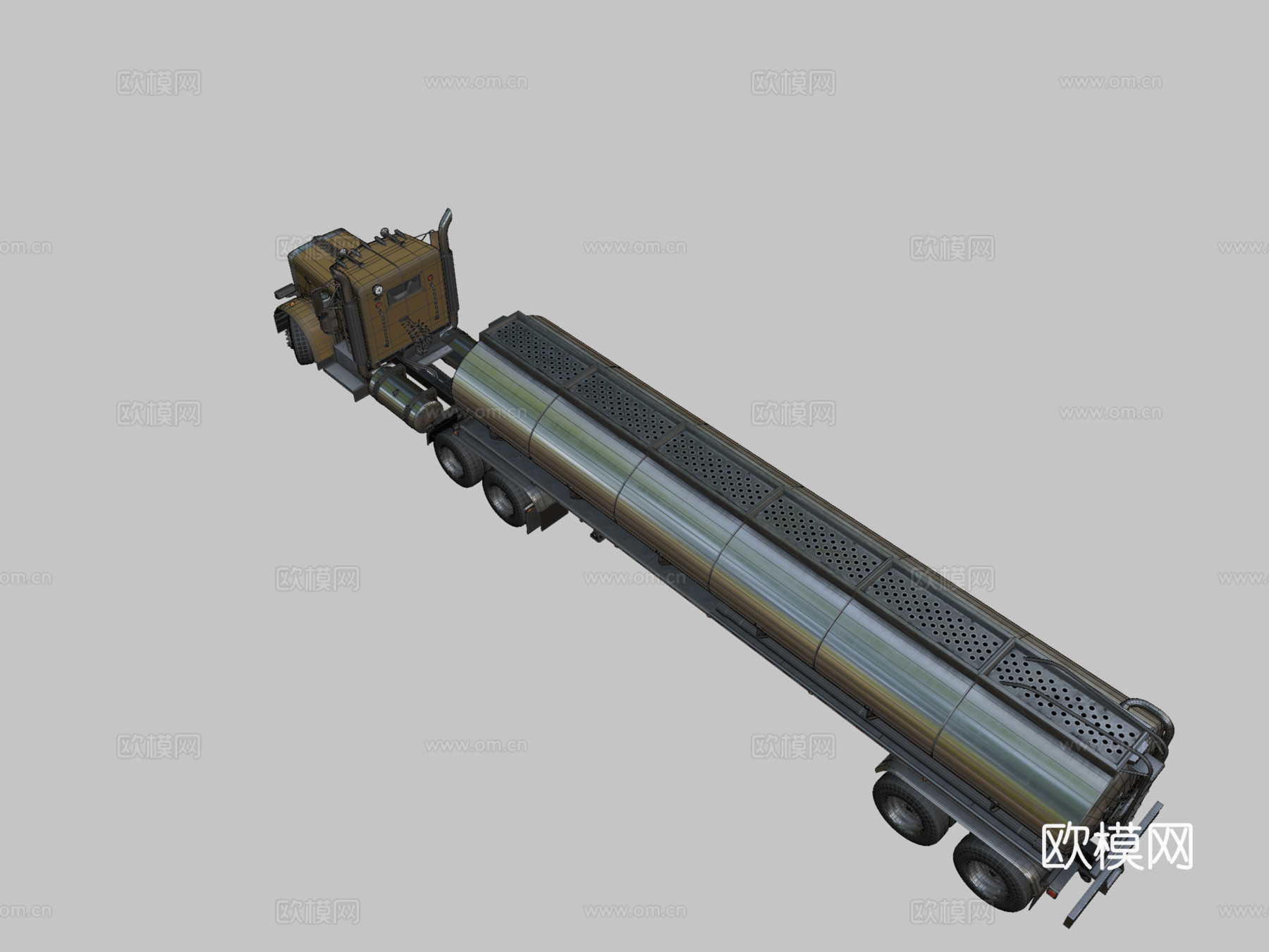 彼得比尔特油罐半挂车su模型