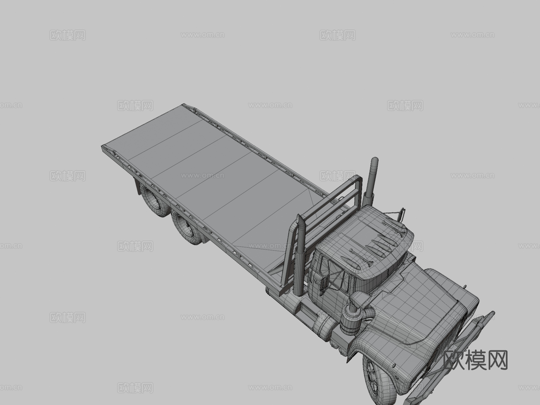 工业平板卡车su模型