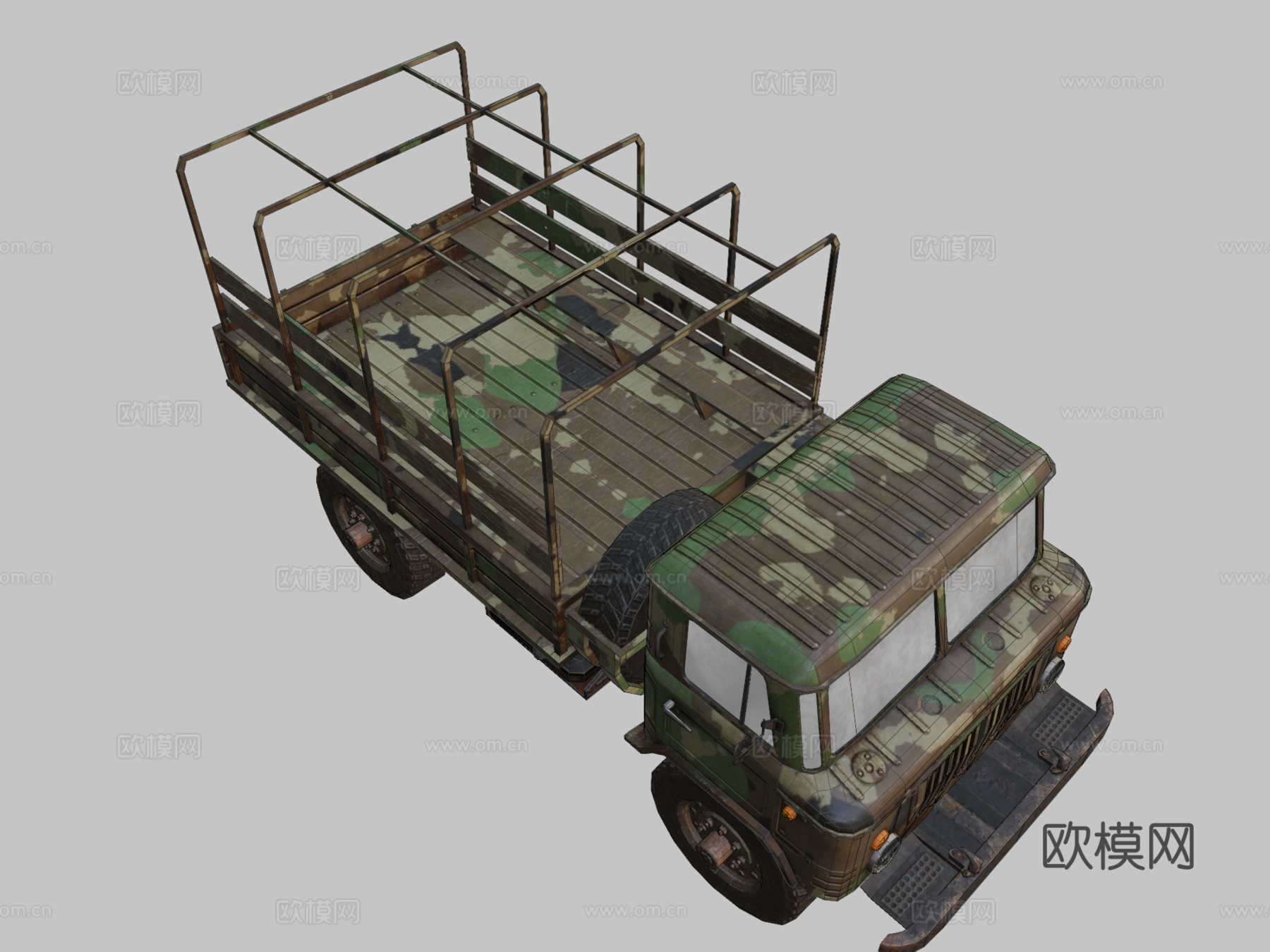 嘎斯66模型卡车su模型