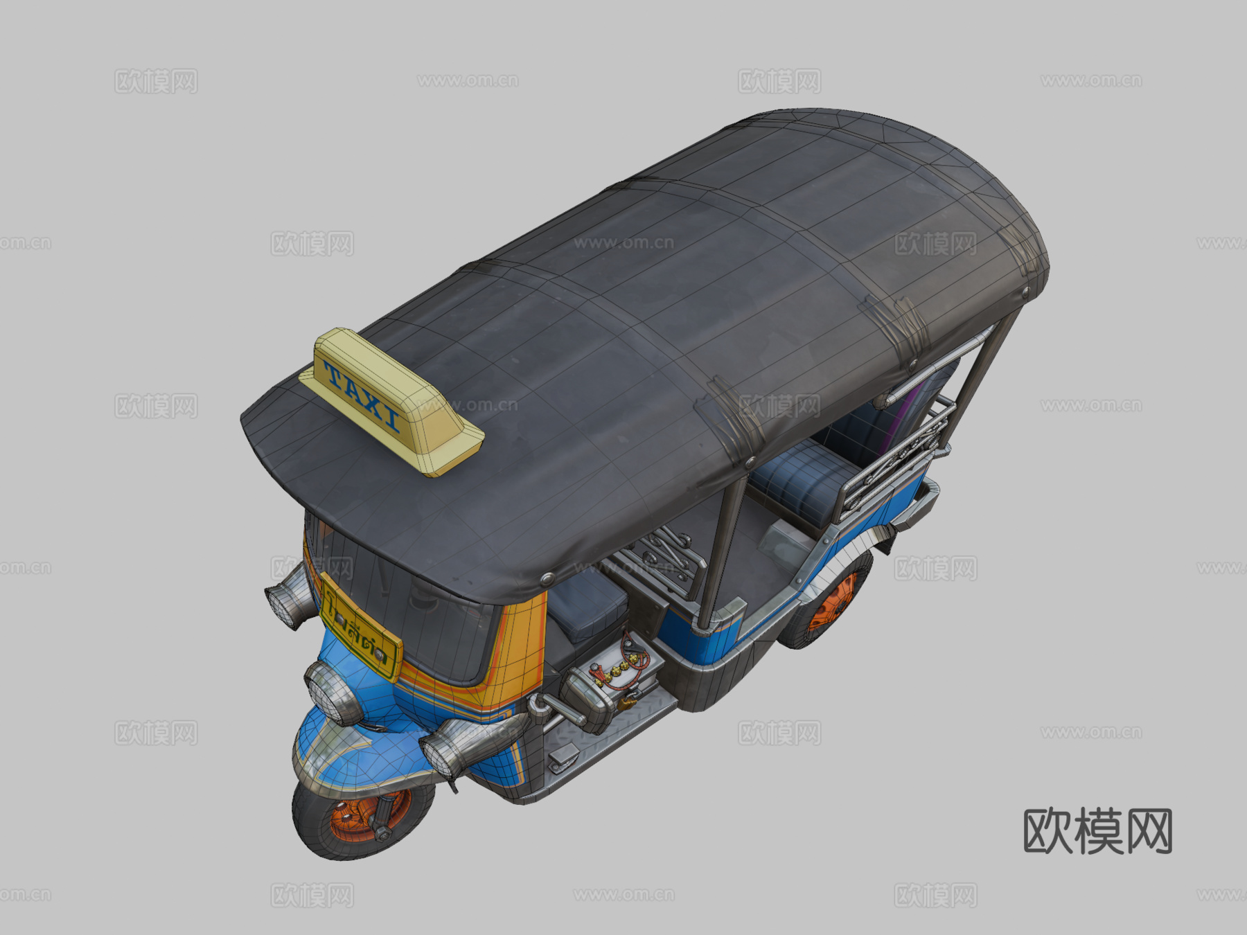 风格化嘟嘟车-低多边形su模型