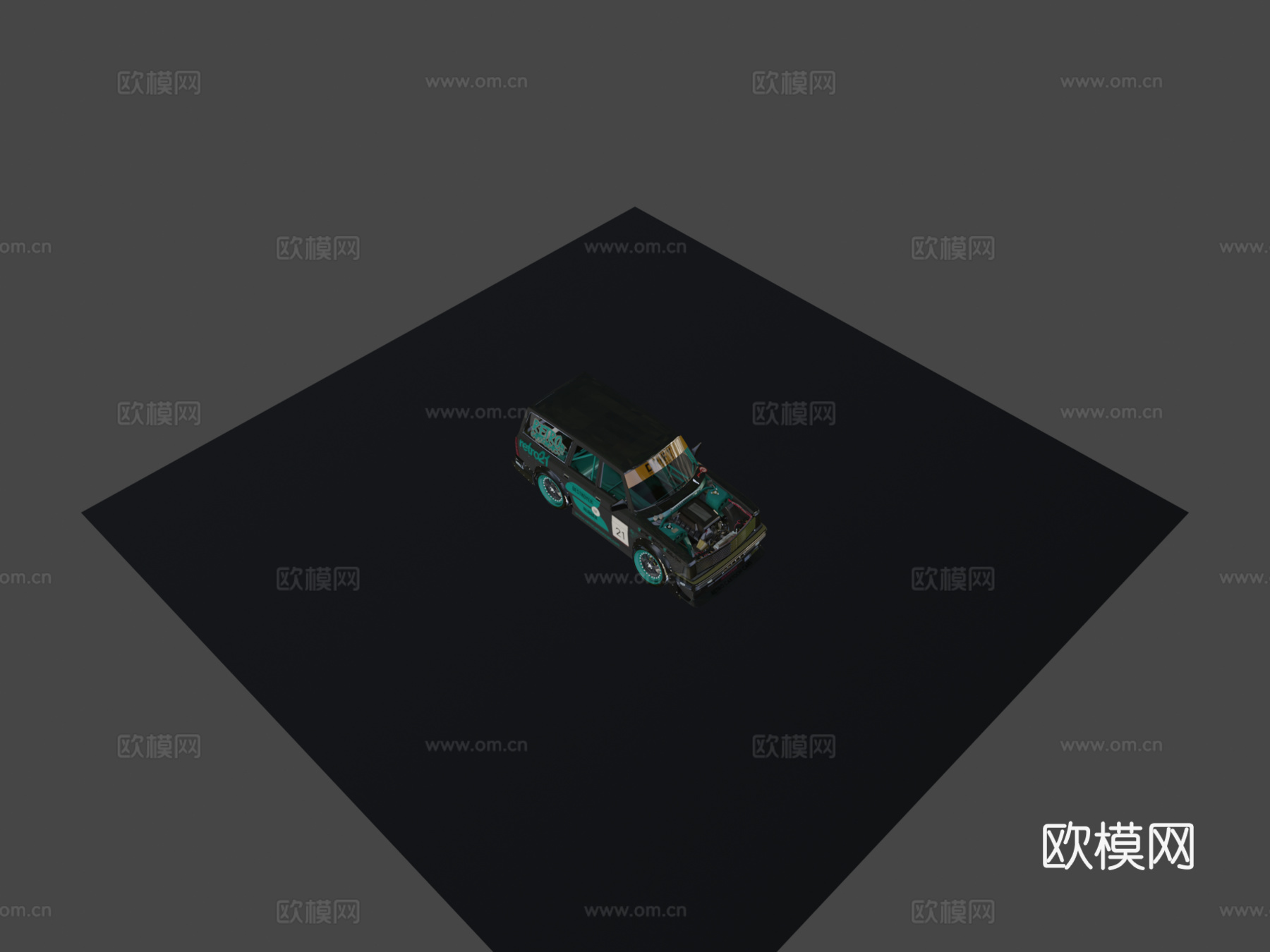 卡通漂移车su模型