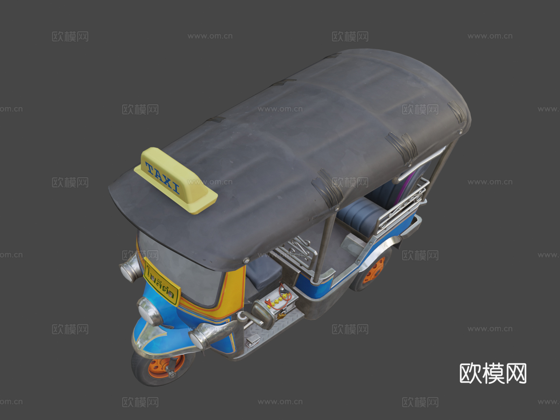 风格化嘟嘟车-低多边形su模型