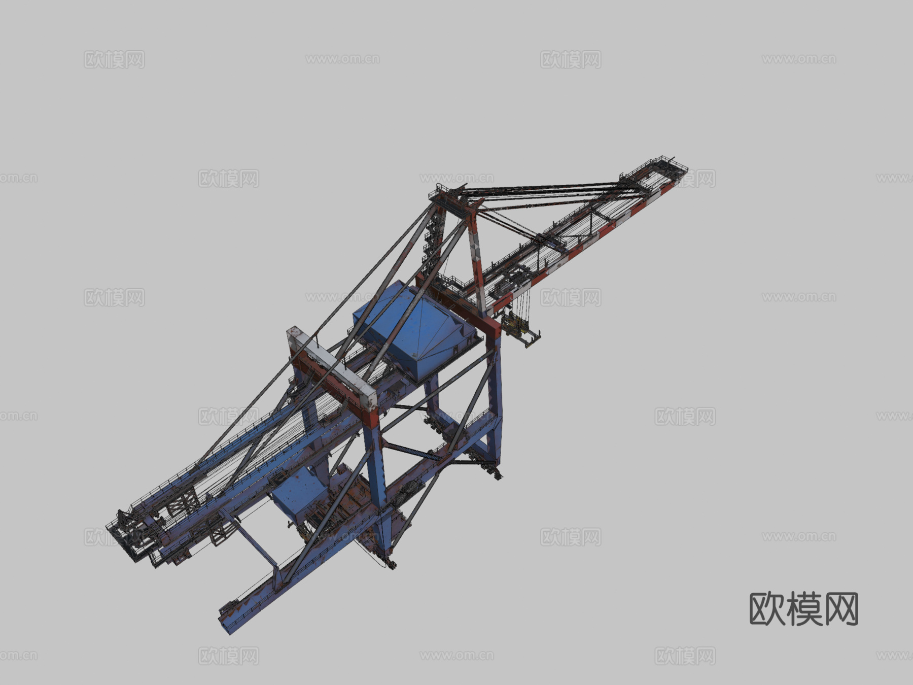 大型港口起重机su模型