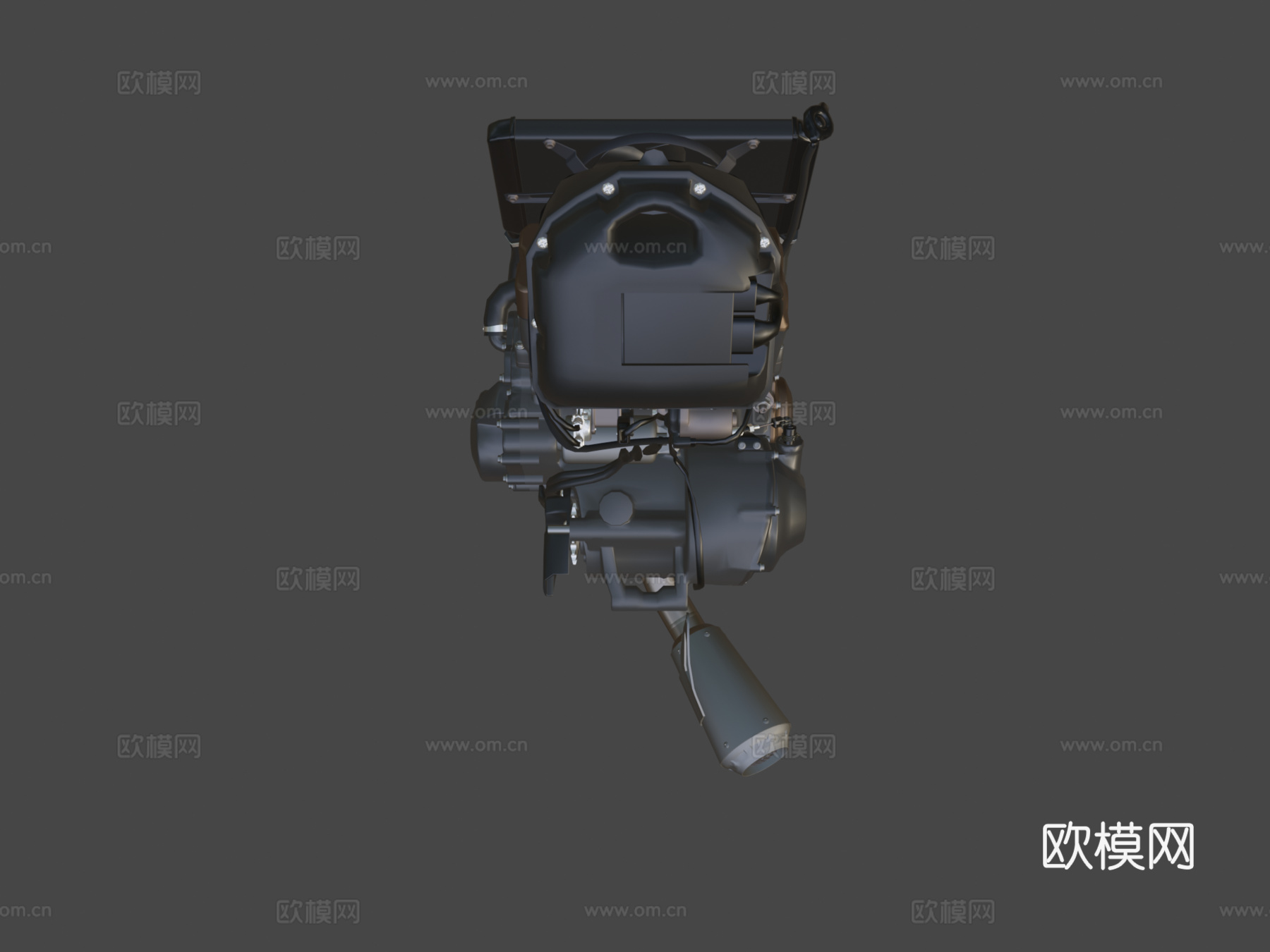 三缸摩托车发动机su模型