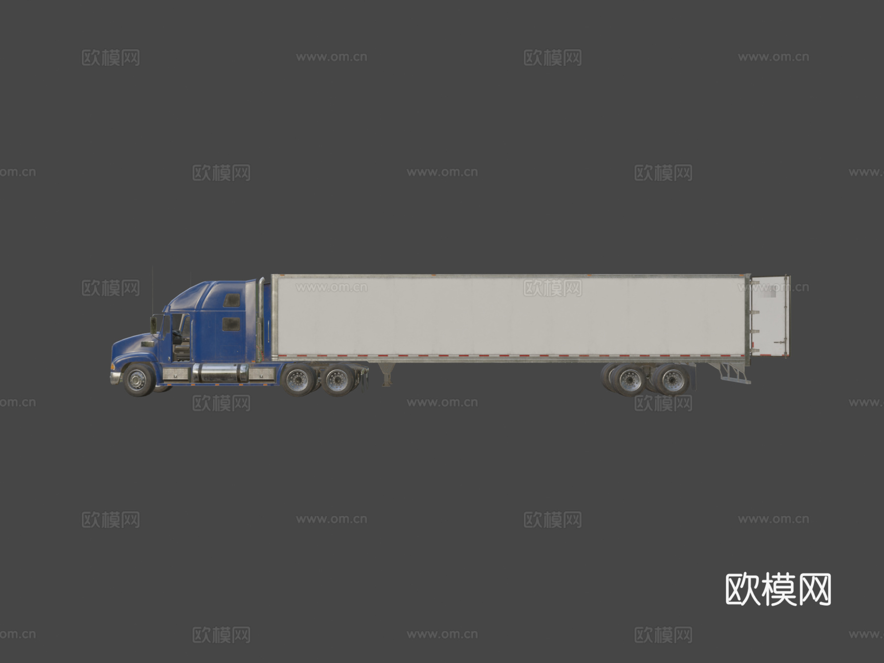 半挂车货车拖车 - 低多边形su模型