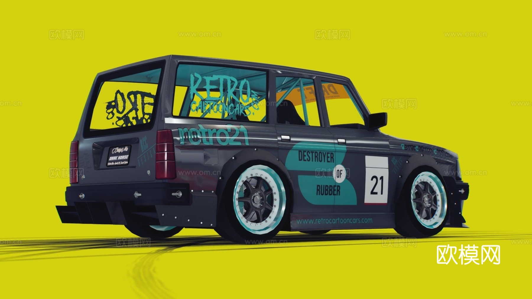 卡通漂移车su模型