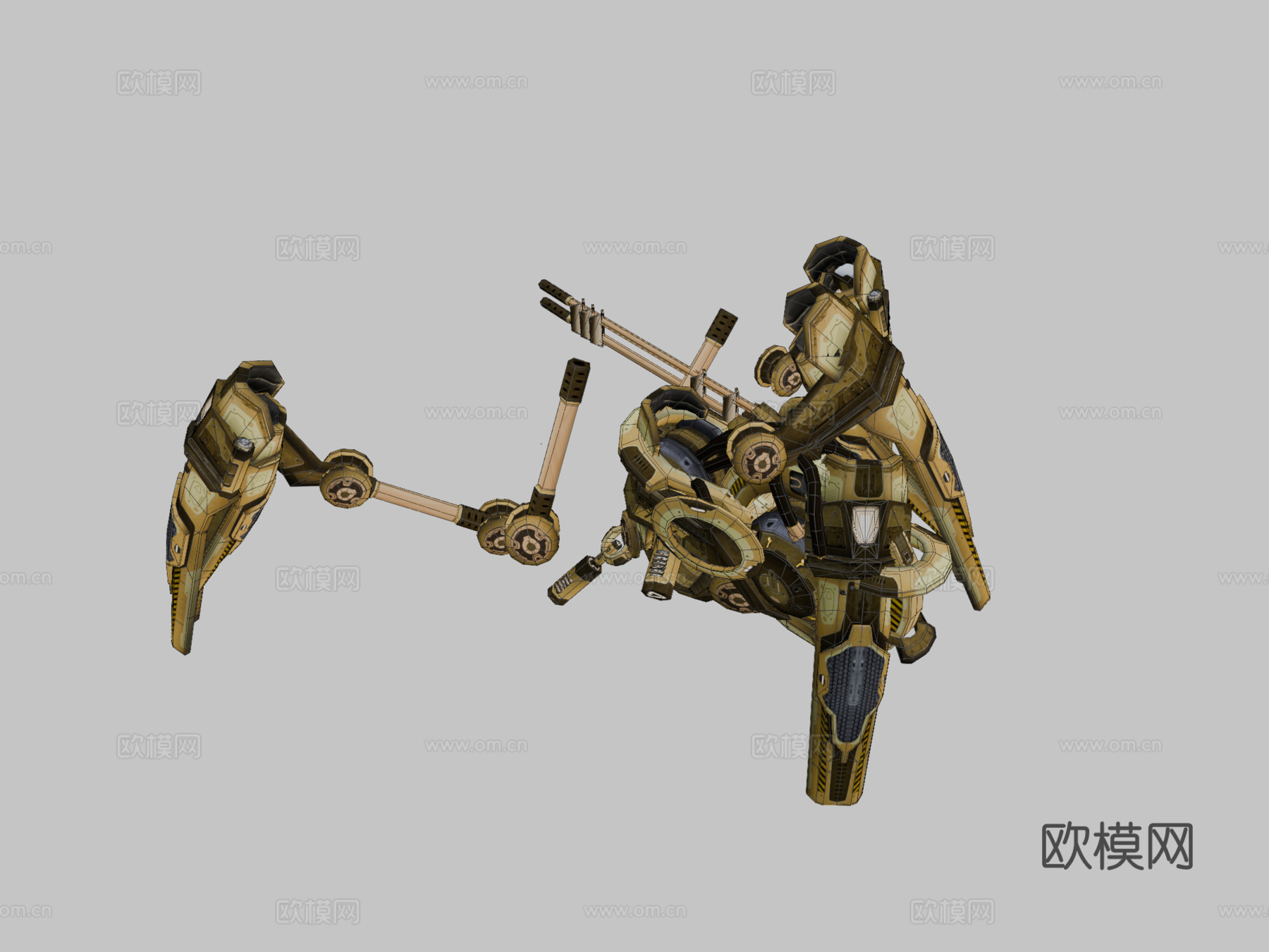 蜘蛛无人机-5款皮肤带行走循环su模型