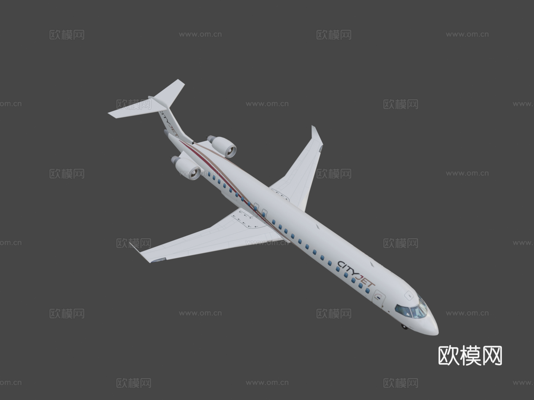 飞机CRJ-900城市喷气机su模型