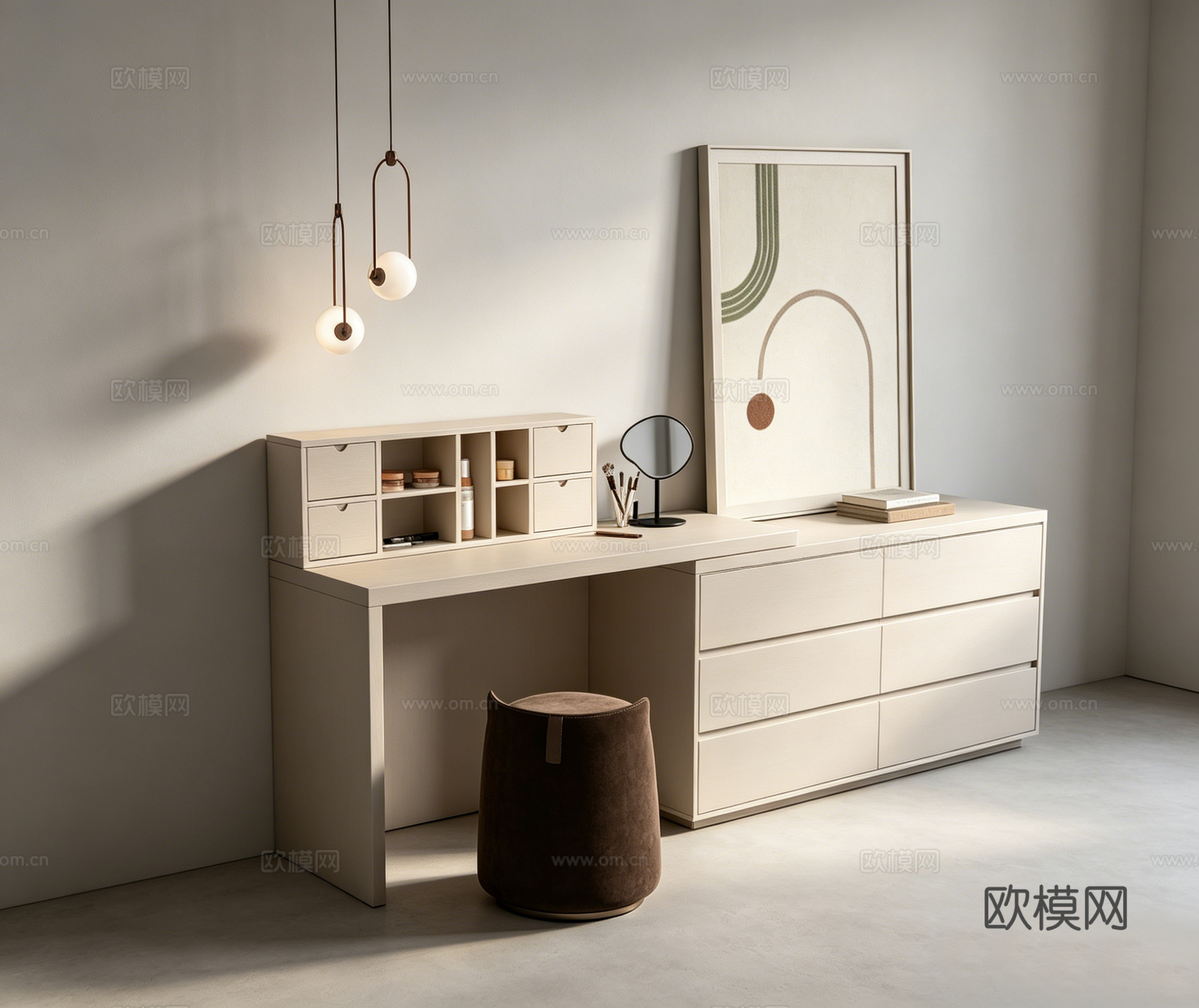 现代梳妆台su模型