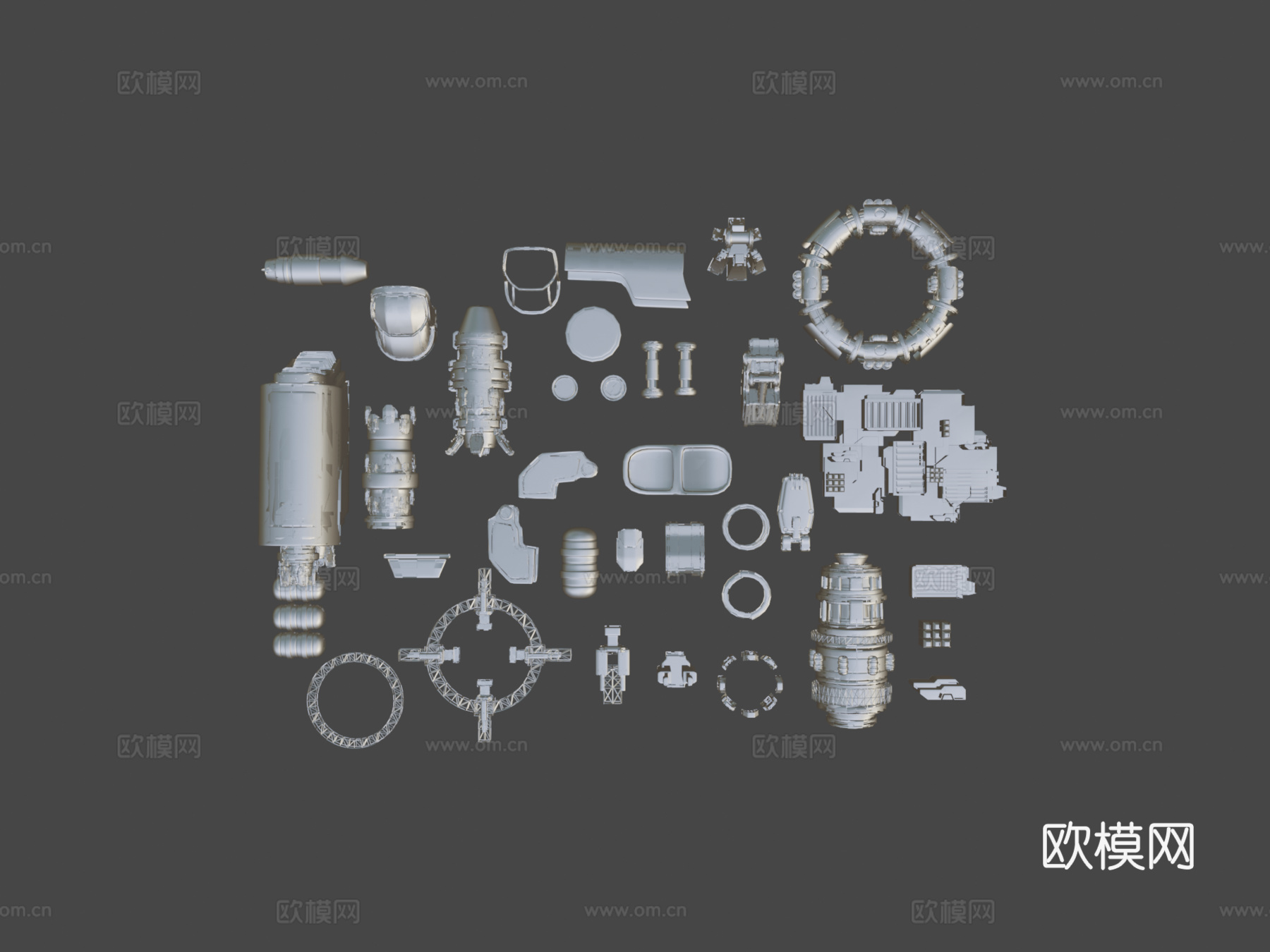 太空船部件资产包su模型
