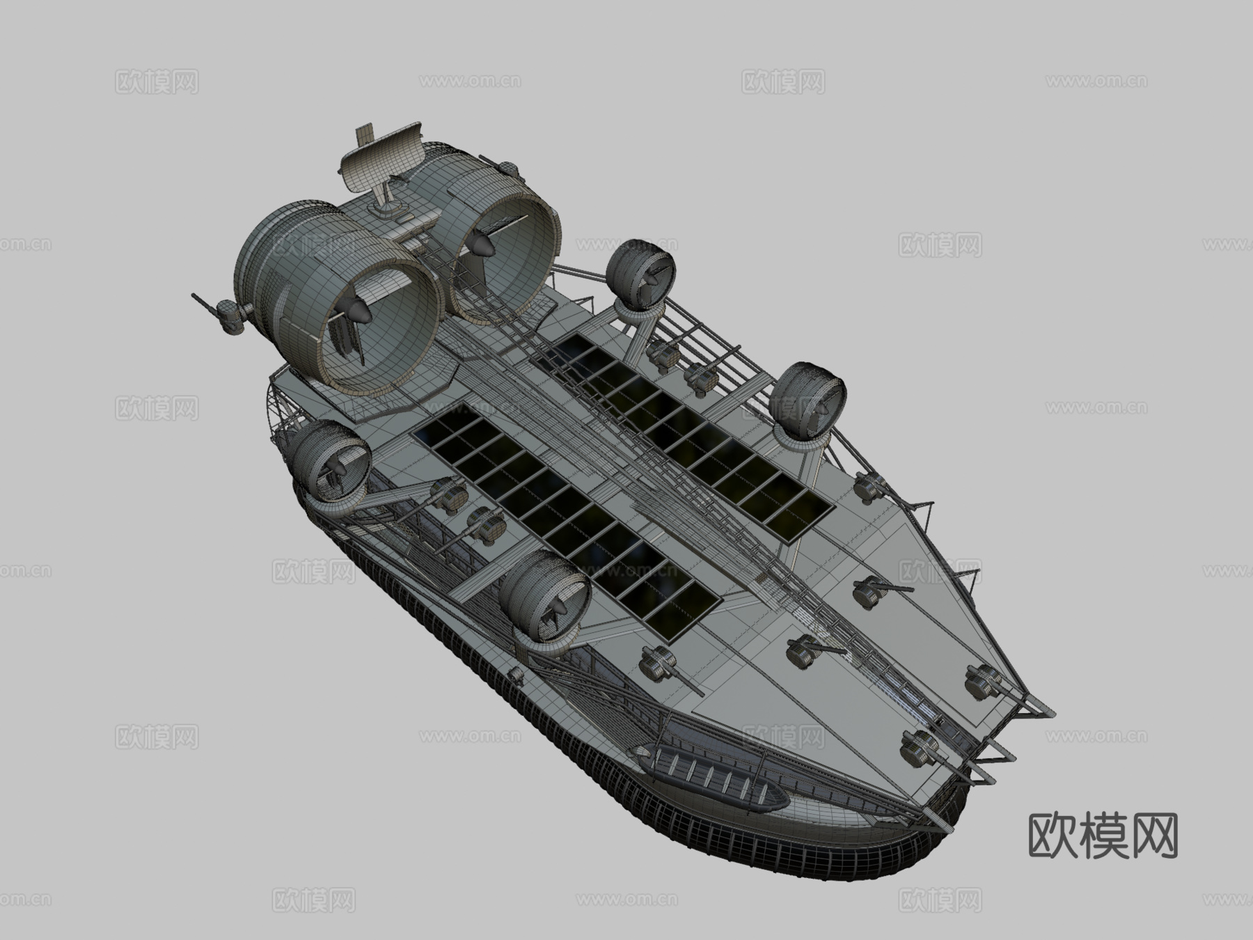 大型气垫船-设计（高多边形）su模型