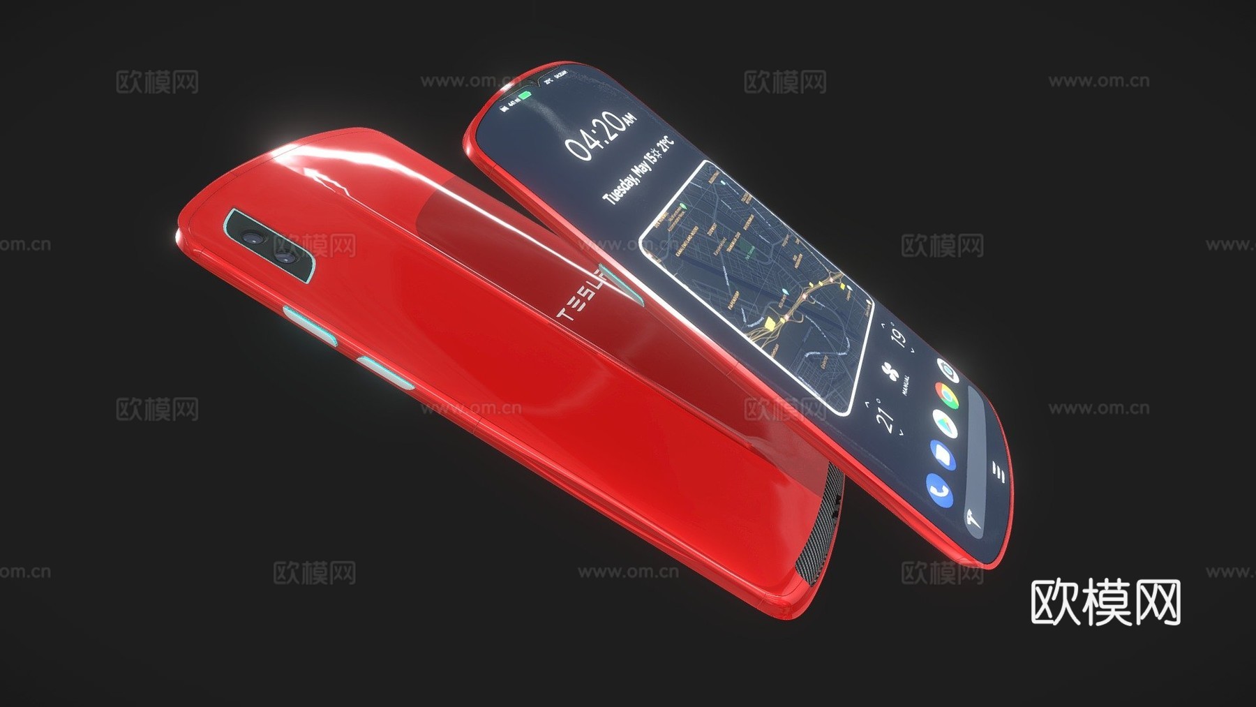 特斯拉Model P手机概念（暗色背景）su模型