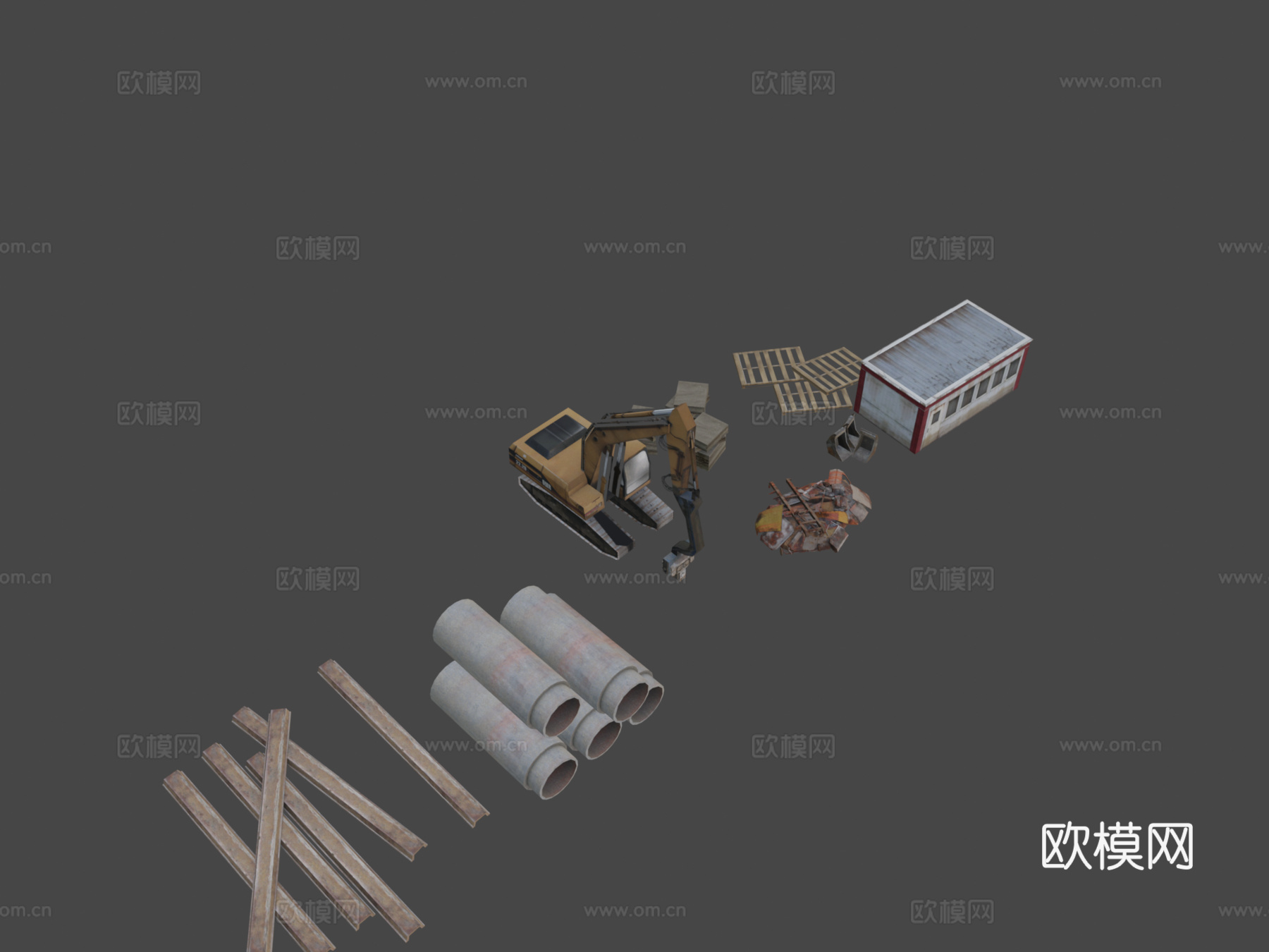 低多边形建筑资产su模型