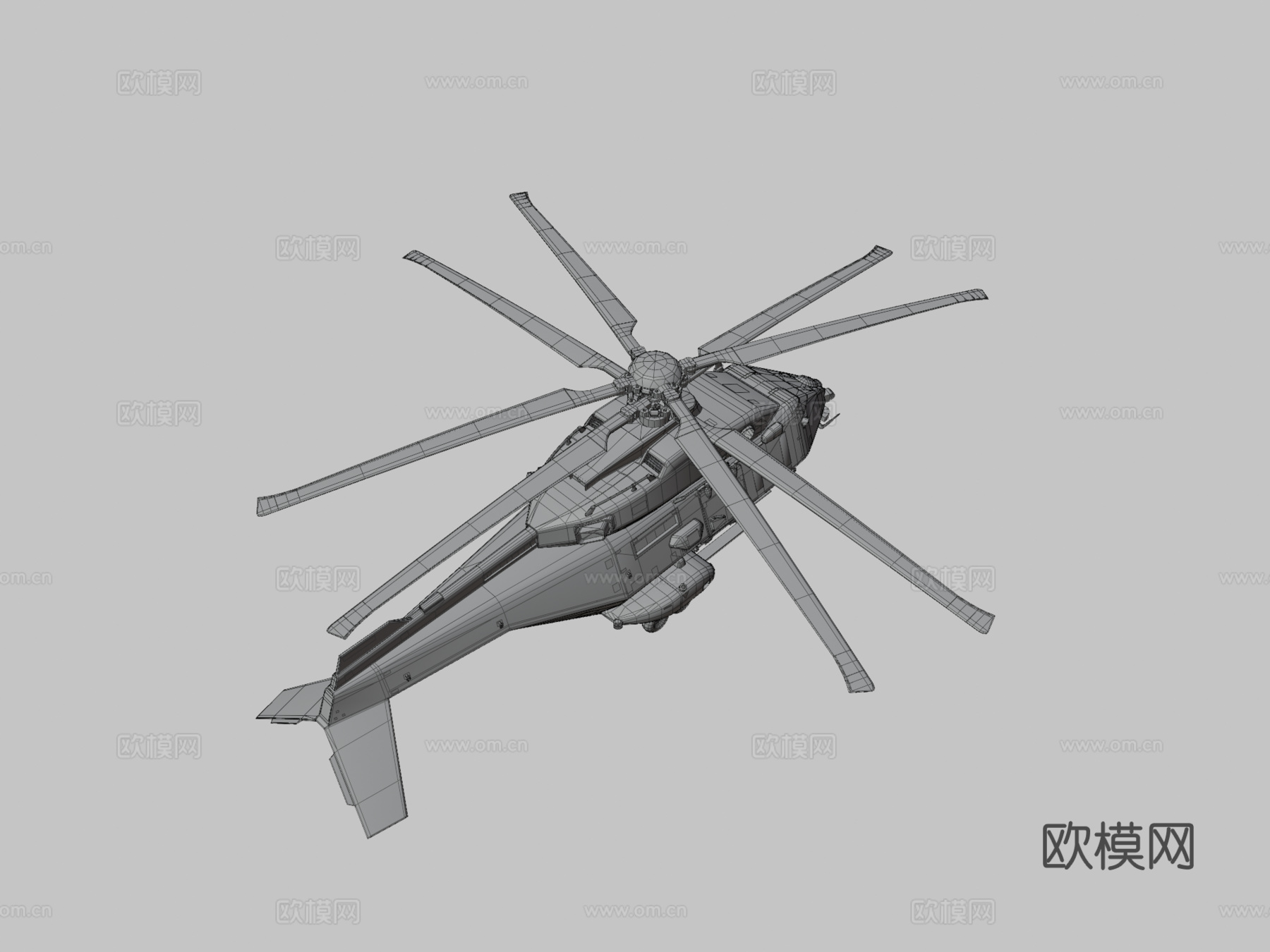 重型攻击无人机直升机su模型