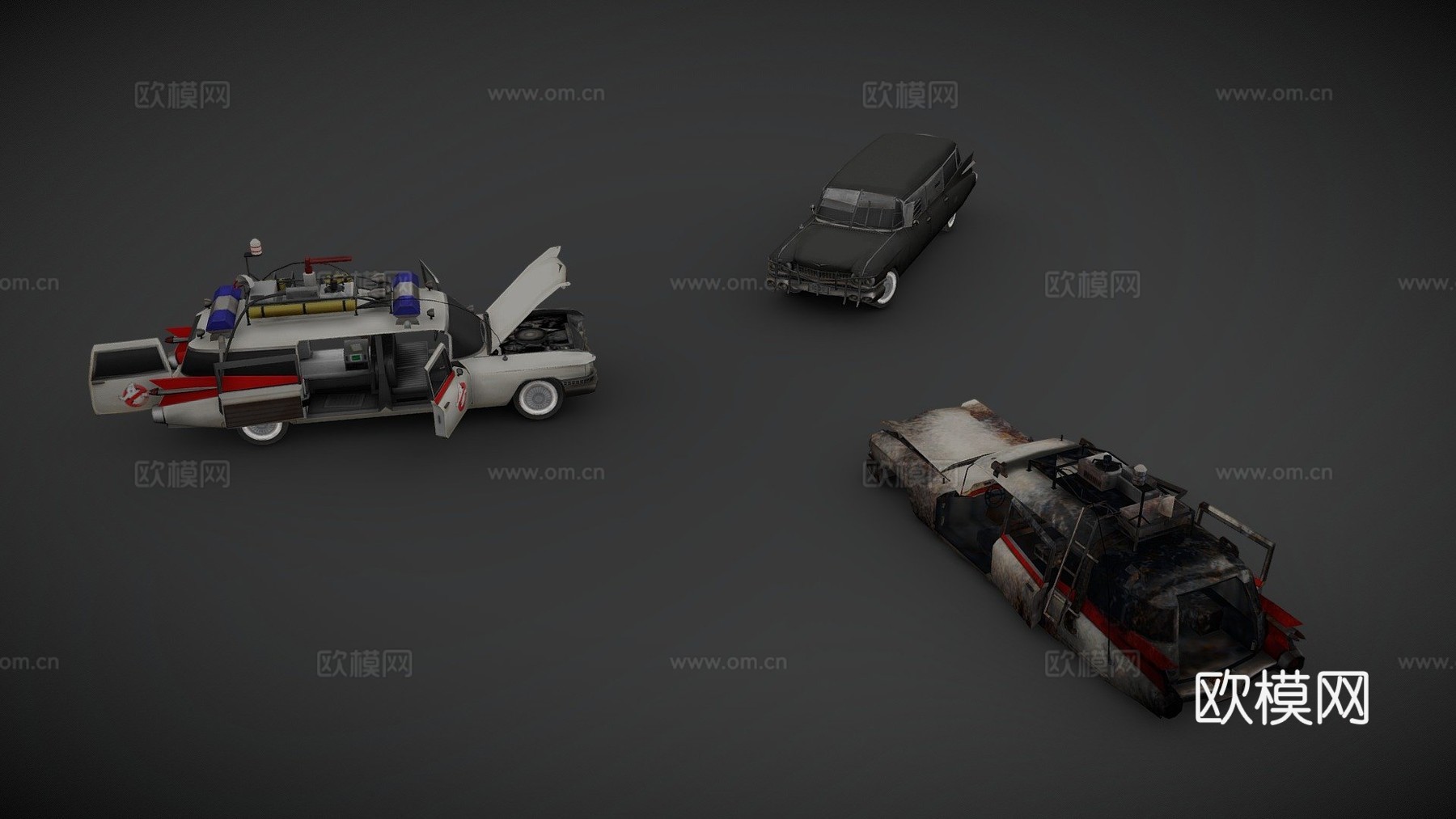 '59款凯迪拉克米勒-流星配ECTO1su模型