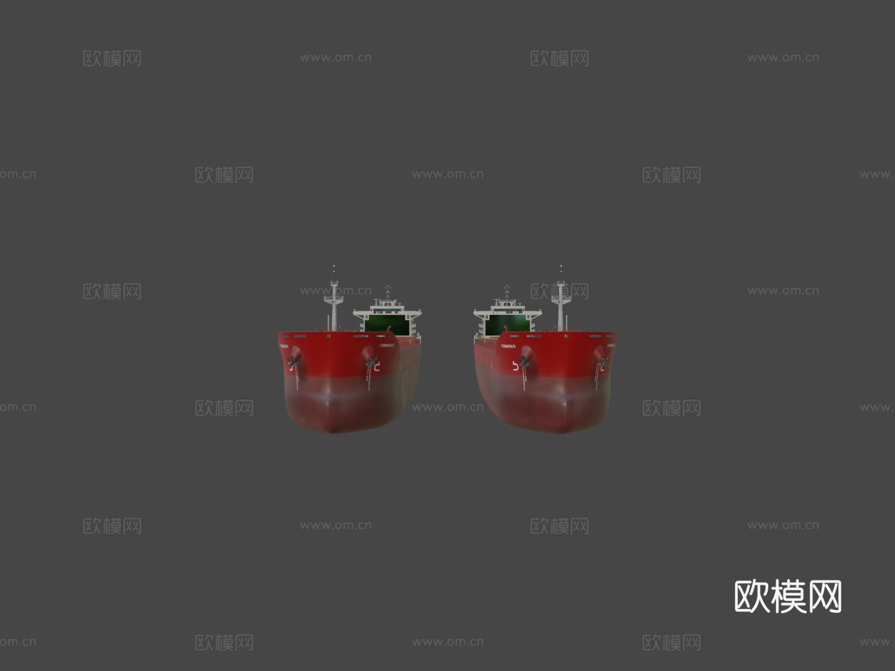 散货船红色su模型