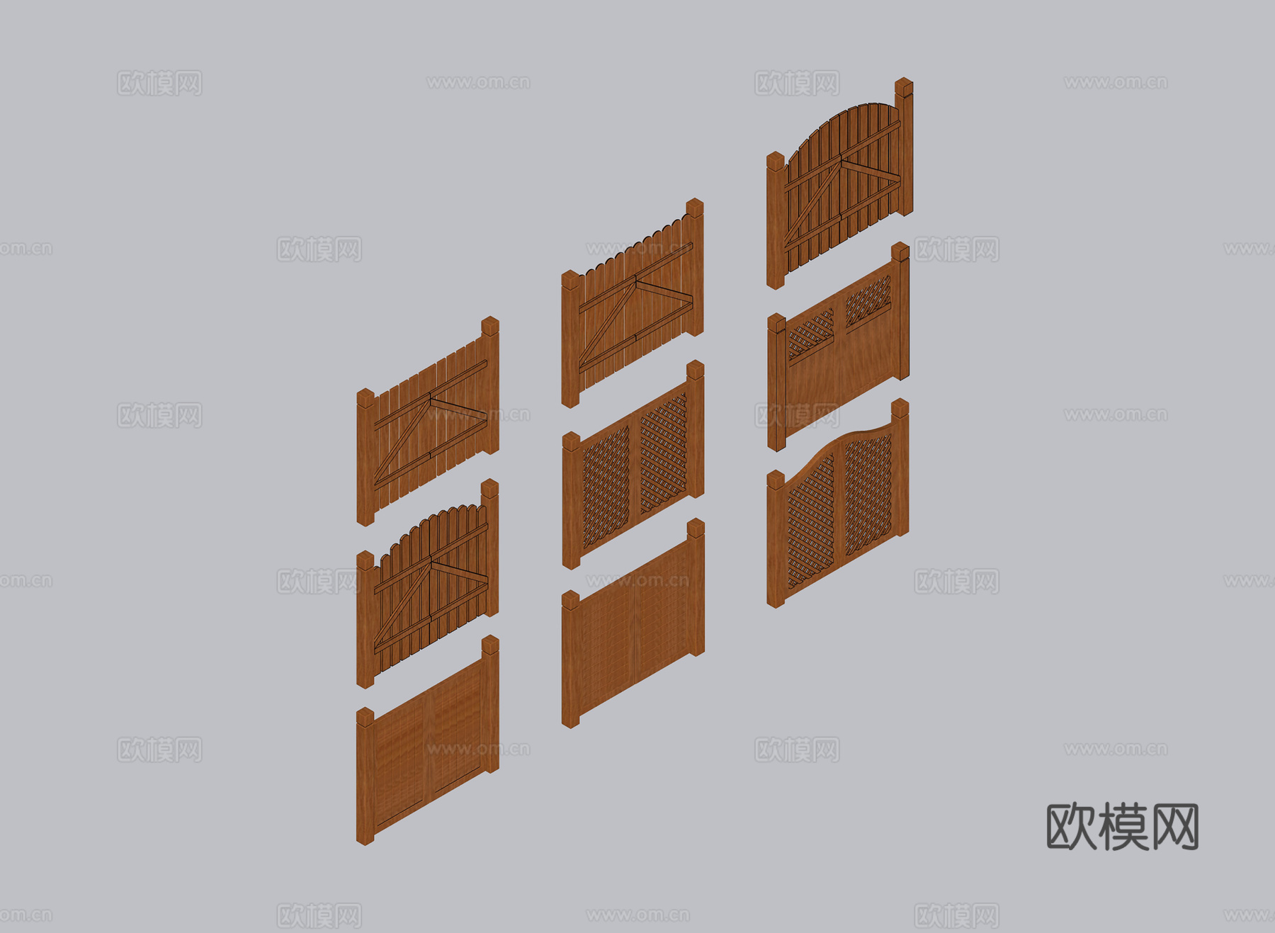 木质庭院门su模型