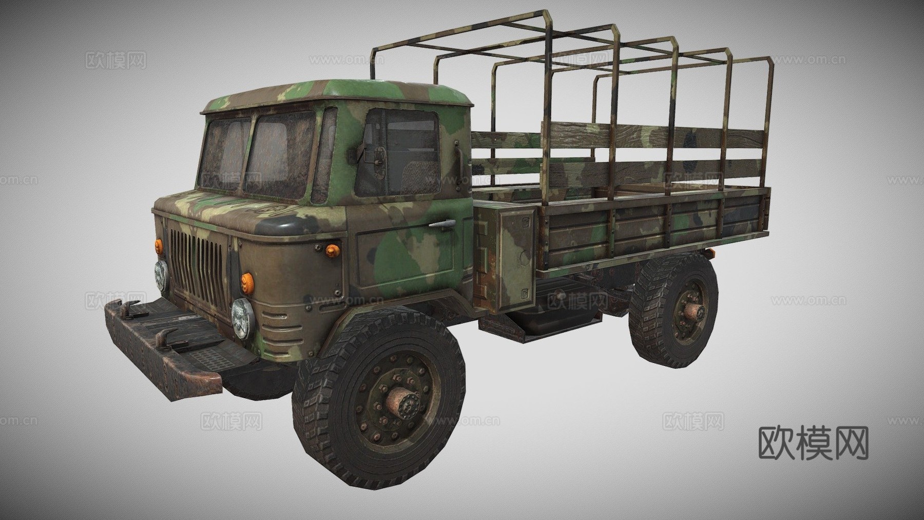 嘎斯66模型卡车su模型