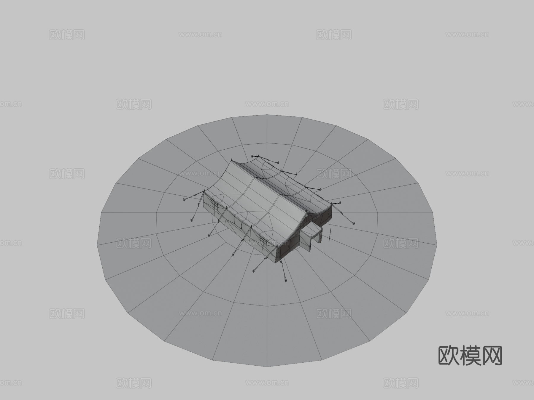 军用帐篷01沙漠su模型