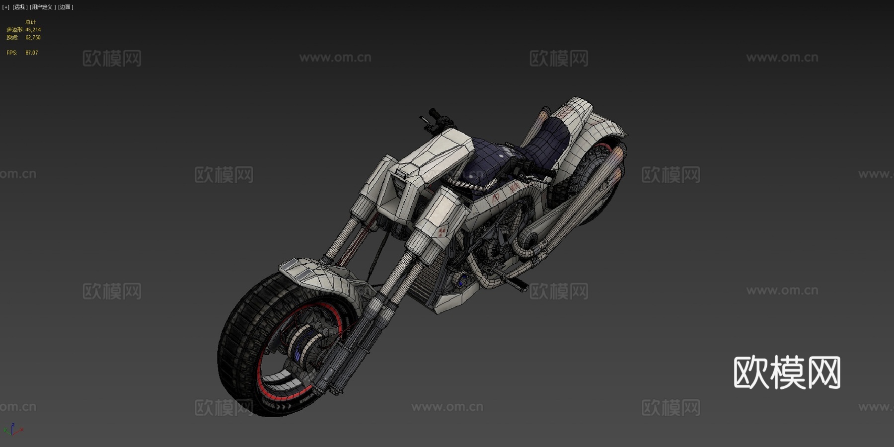 赛博朋克风格摩托车su模型