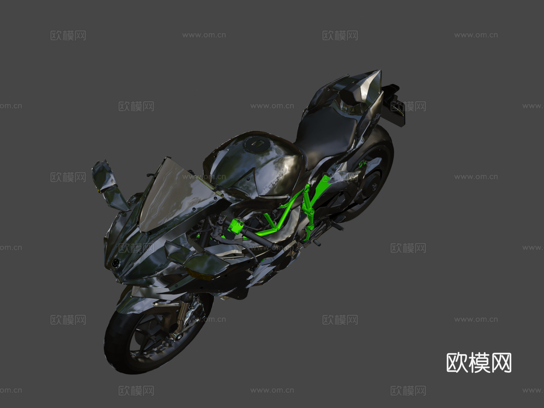 川崎忍者H2R超级摩托车3D模型su模型