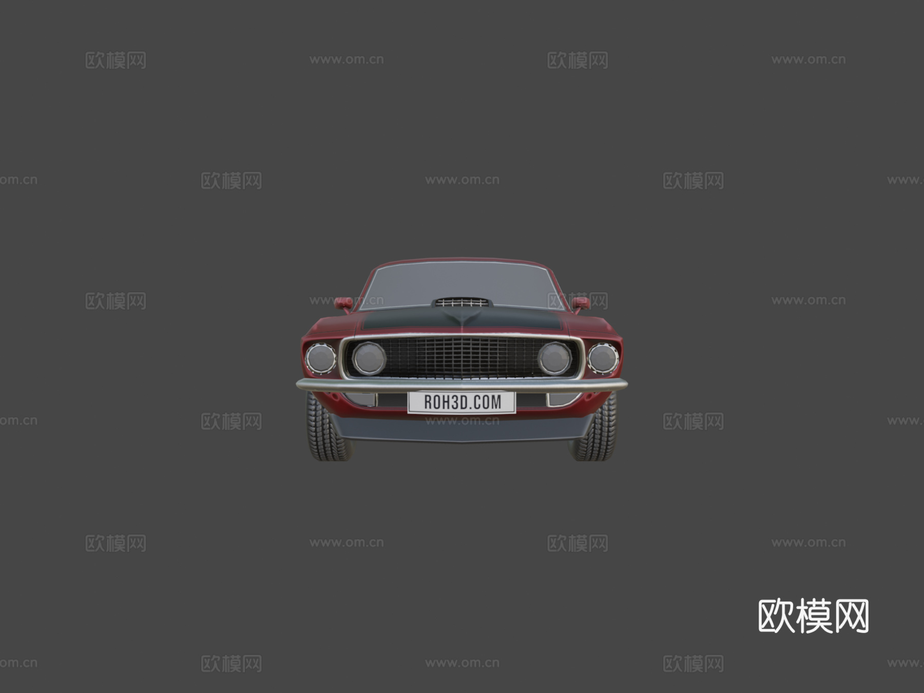 低多边形汽车 - 福特野马 Mach 1 351 1969su模型