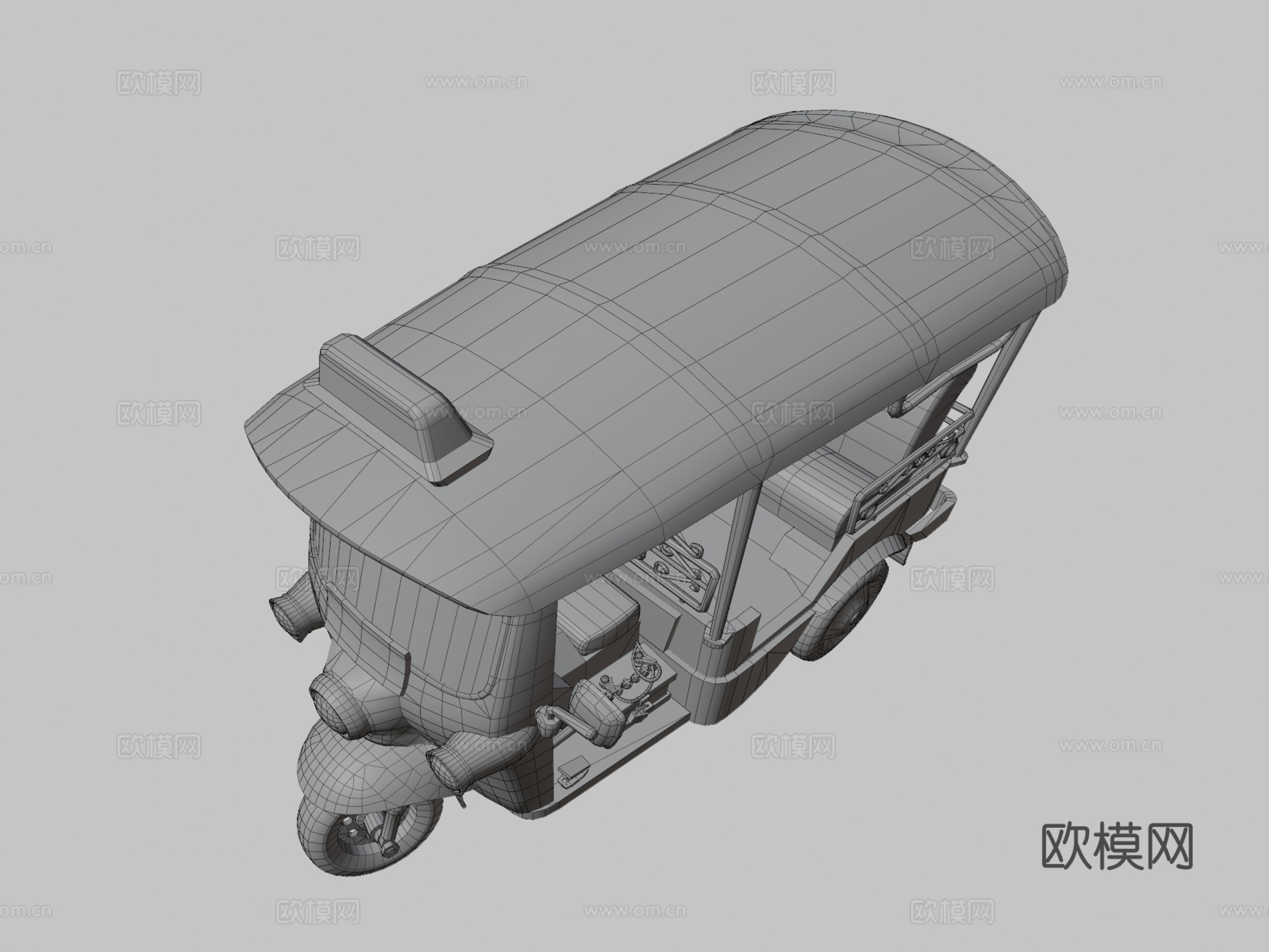 风格化嘟嘟车-低多边形su模型